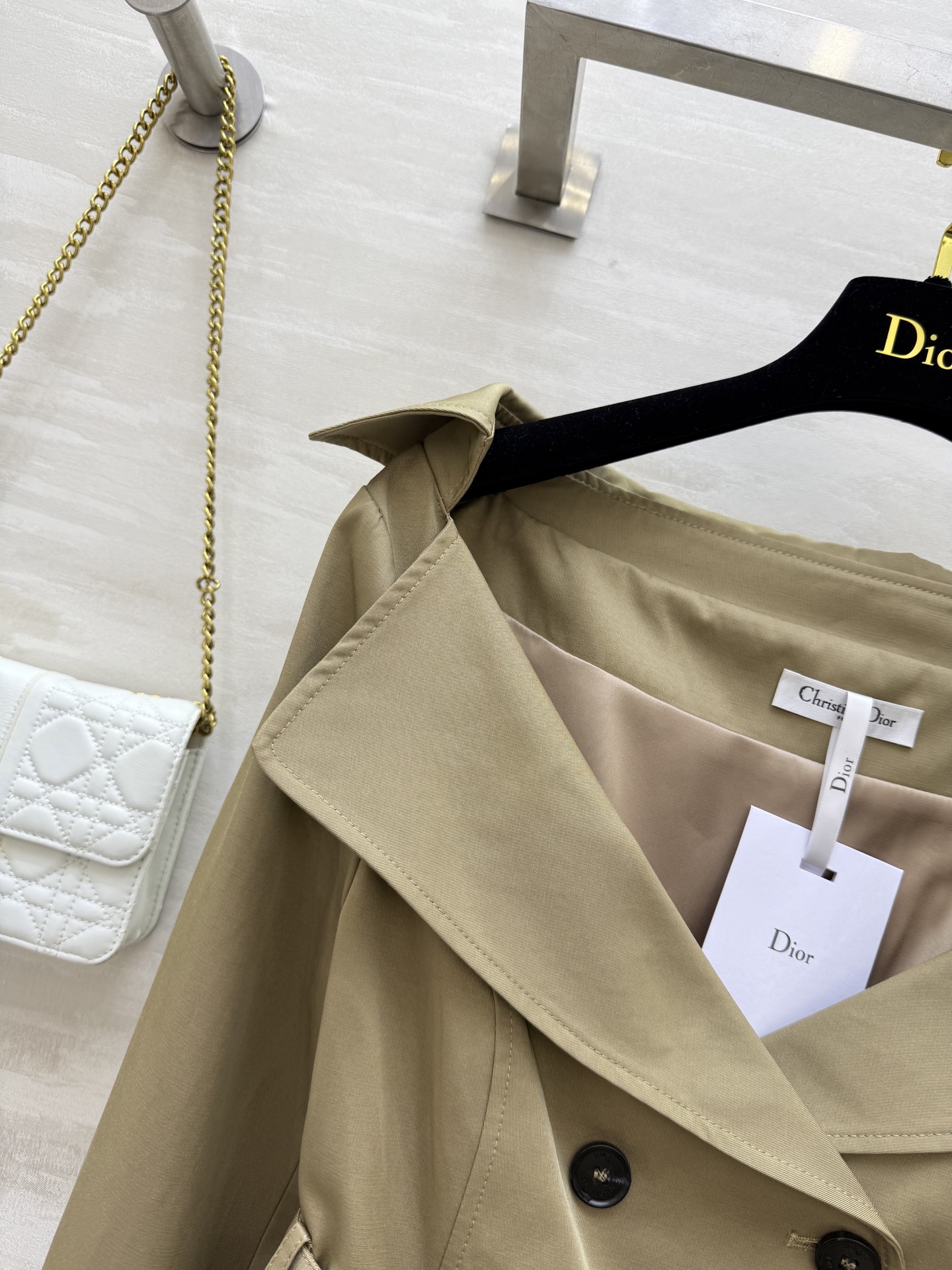 #DIO♡²⁵早秋新款 一字领风衣外套 高品质 现货首发size：36/38/40（36码胸围：90，衣