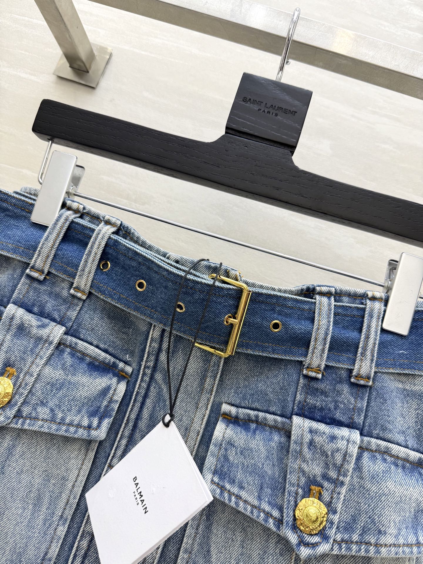 #Balma♡²⁵早秋新款 牛仔半裙 高品质 现货来size：S/M/L（s码腰围：66，臀围：90，裙