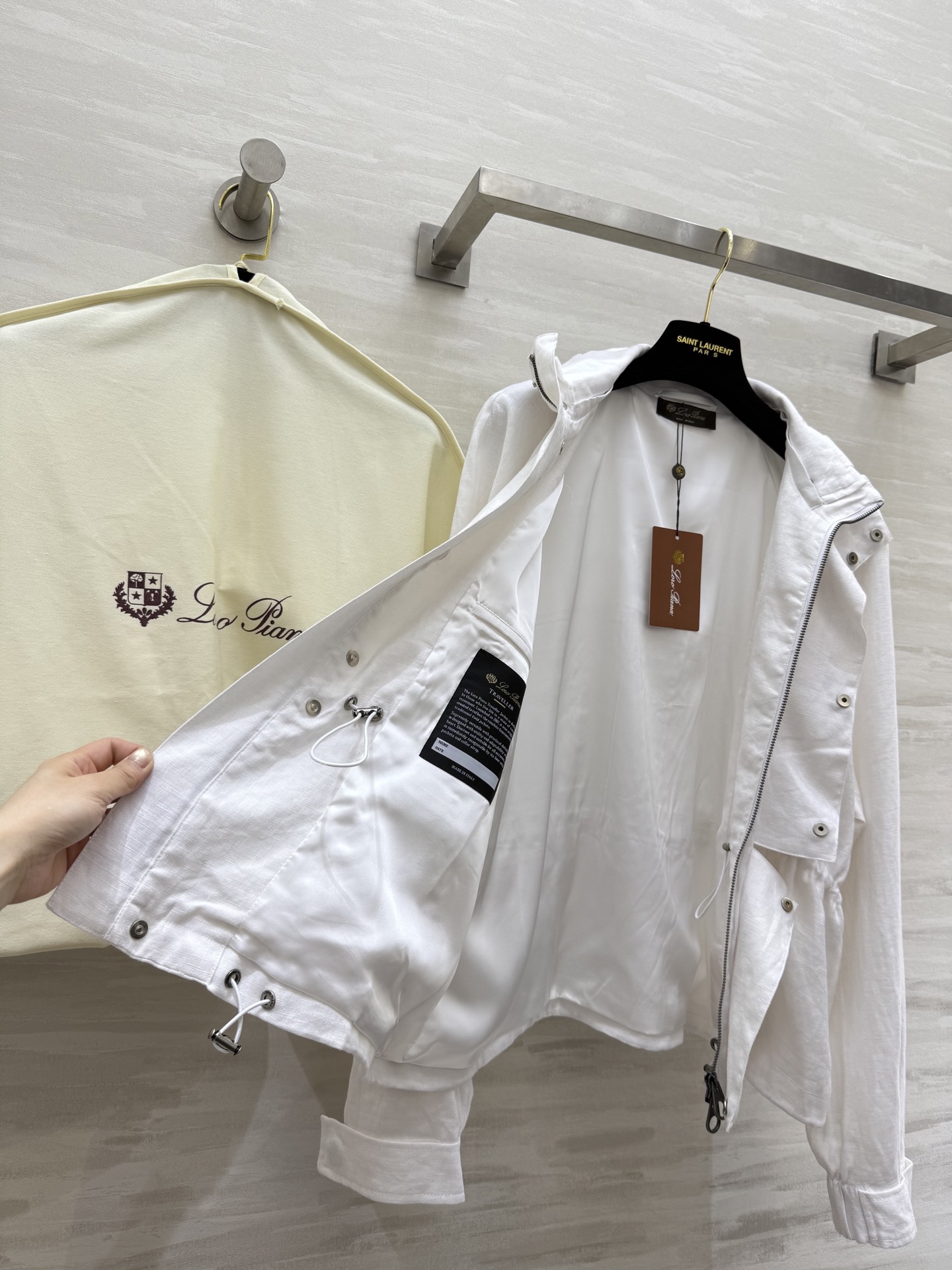 #LP¹¹⁵早秋新款 亚麻收腰立领外套 高品质定制 现货首发size：S/M/L（s码胸围：114，衣长