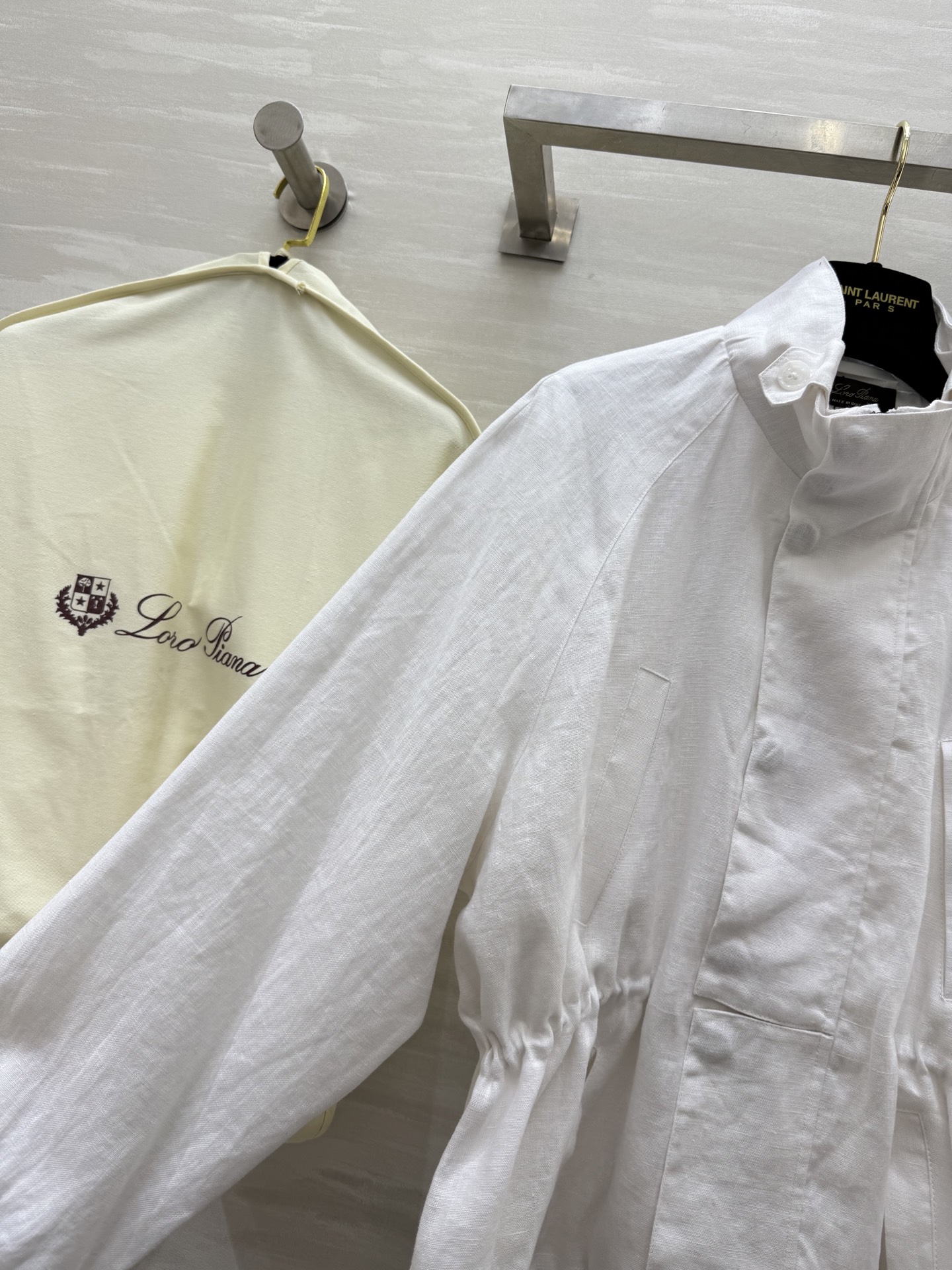 #LP¹¹⁵早秋新款 亚麻收腰立领外套 高品质定制 现货首发size：S/M/L（s码胸围：114，衣长