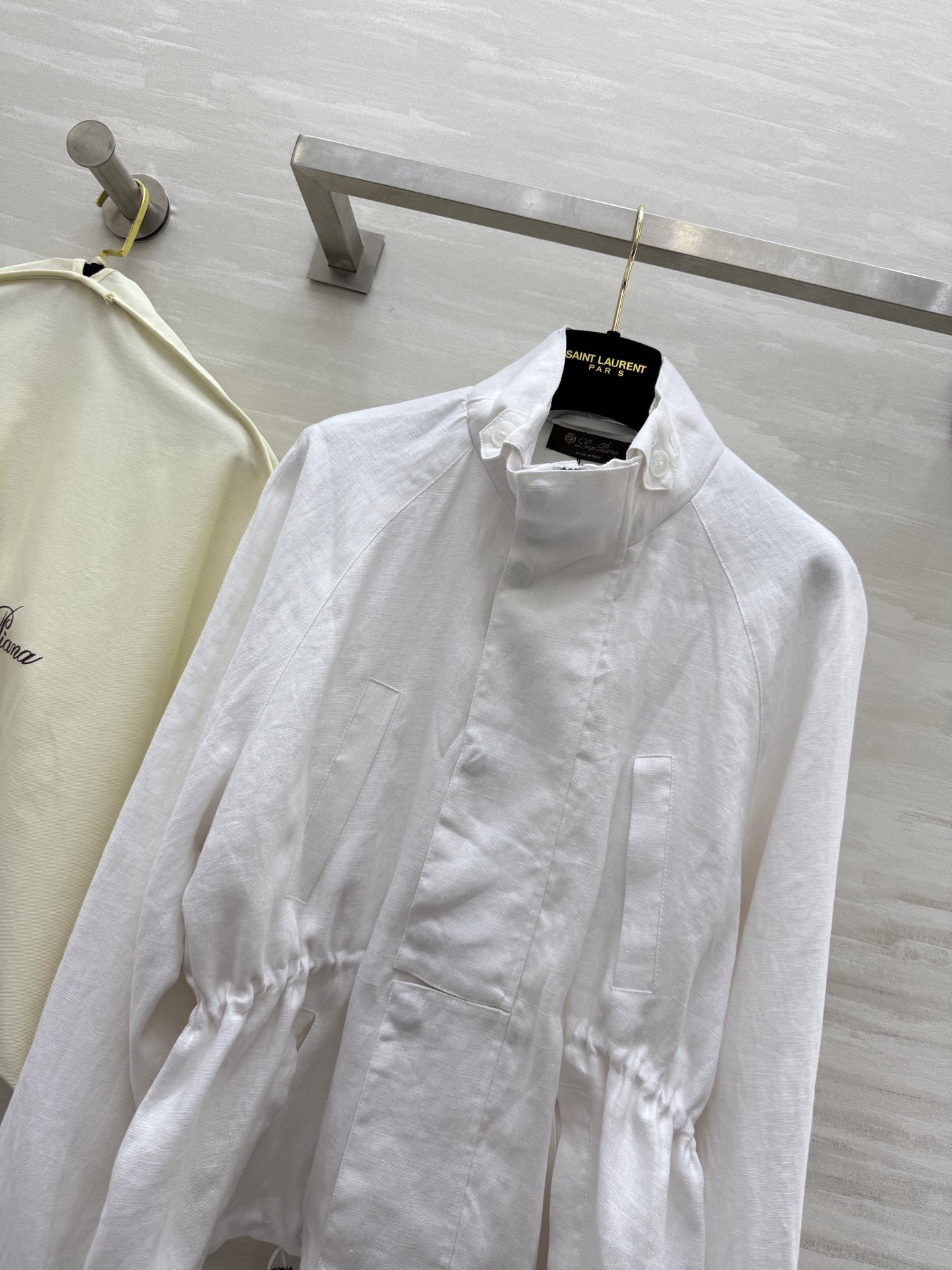 #LP¹¹⁵早秋新款 亚麻收腰立领外套 高品质定制 现货首发size：S/M/L（s码胸围：114，衣长