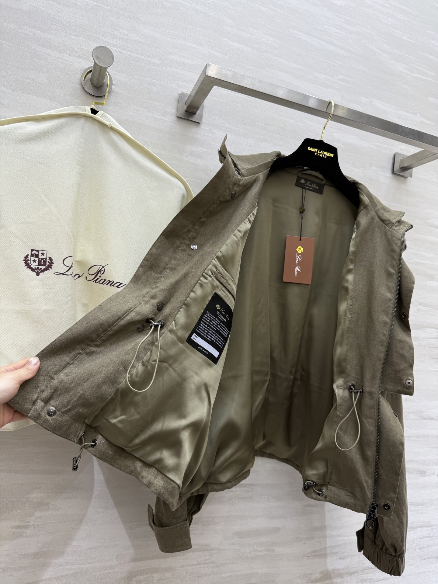 #LP¹¹⁵早秋新款 亚麻收腰立领外套 高品质定制 现货首发size：S/M/L（s码胸围：114，衣长