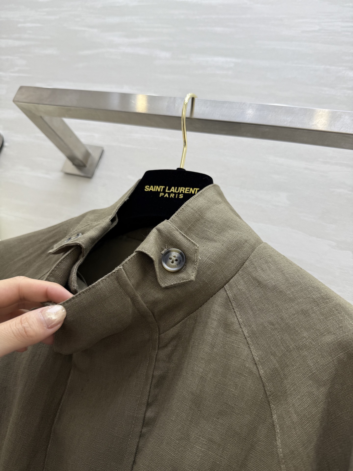 #LP¹¹⁵早秋新款 亚麻收腰立领外套 高品质定制 现货首发size：S/M/L（s码胸围：114，衣长