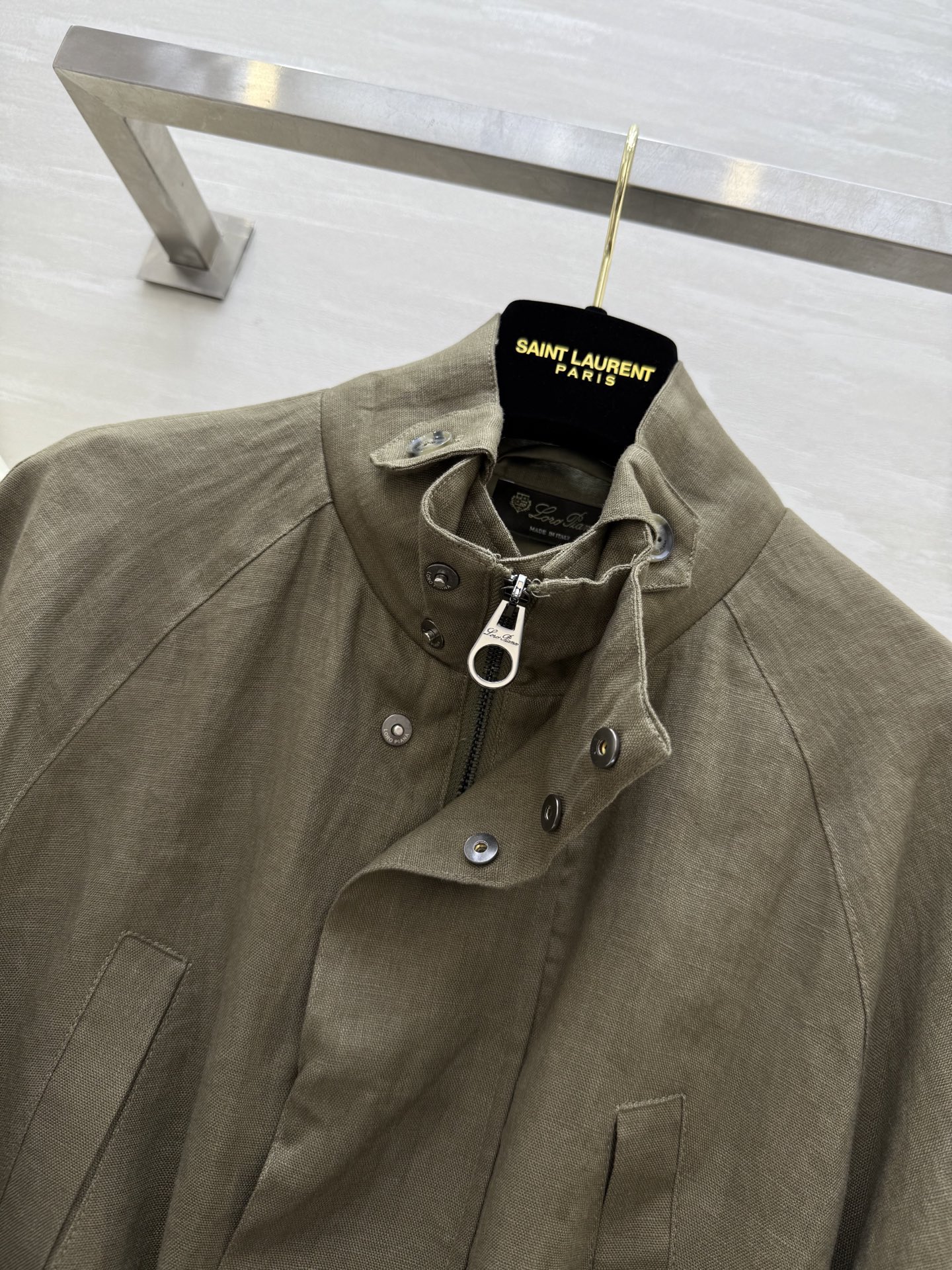 #LP¹¹⁵早秋新款 亚麻收腰立领外套 高品质定制 现货首发size：S/M/L（s码胸围：114，衣长