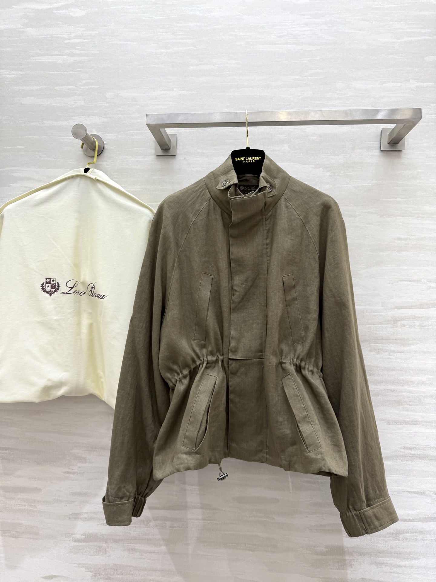 NO:496856,a#LP early autumn new style linen waist-closed stand collar jacket high quality customization spot first sizeS/M/L (size s bust 114, 61 length), loro piano, jackets & coats, alexander wang19860909a#LP早秋新款 亚麻收腰立领外套 高品质定制 现货首发sizeS/M/L（s码胸围114,衣长61）,,loro piana,jackets & coats,alexander wang,Women's clothing