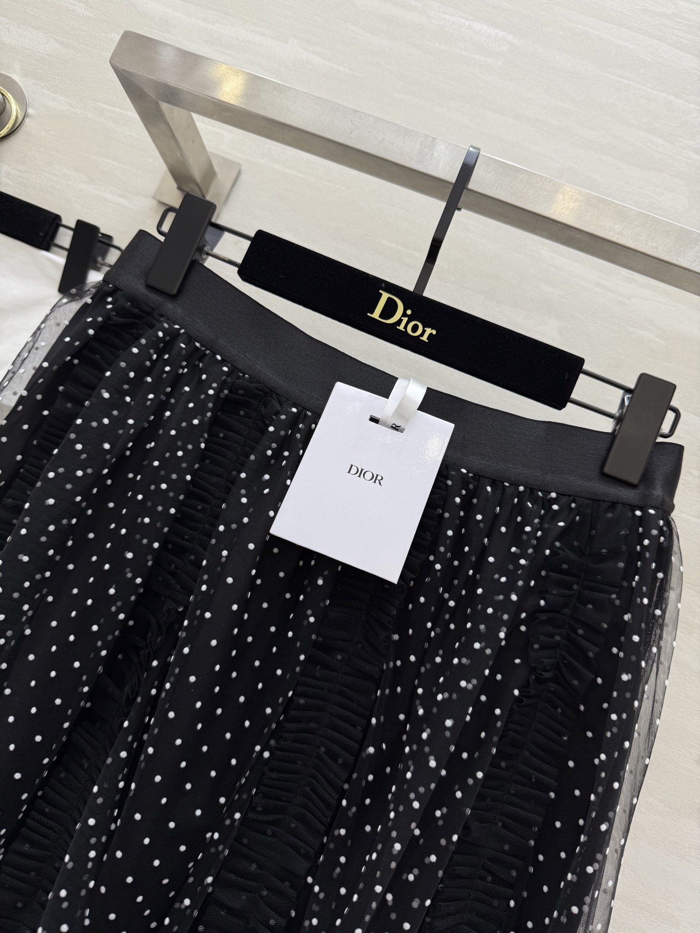 #DIO♡²⁵早秋新款 波点植绒网纱半裙 高品质定制 现货首发size：S/M/L（s码弹力腰围：64，