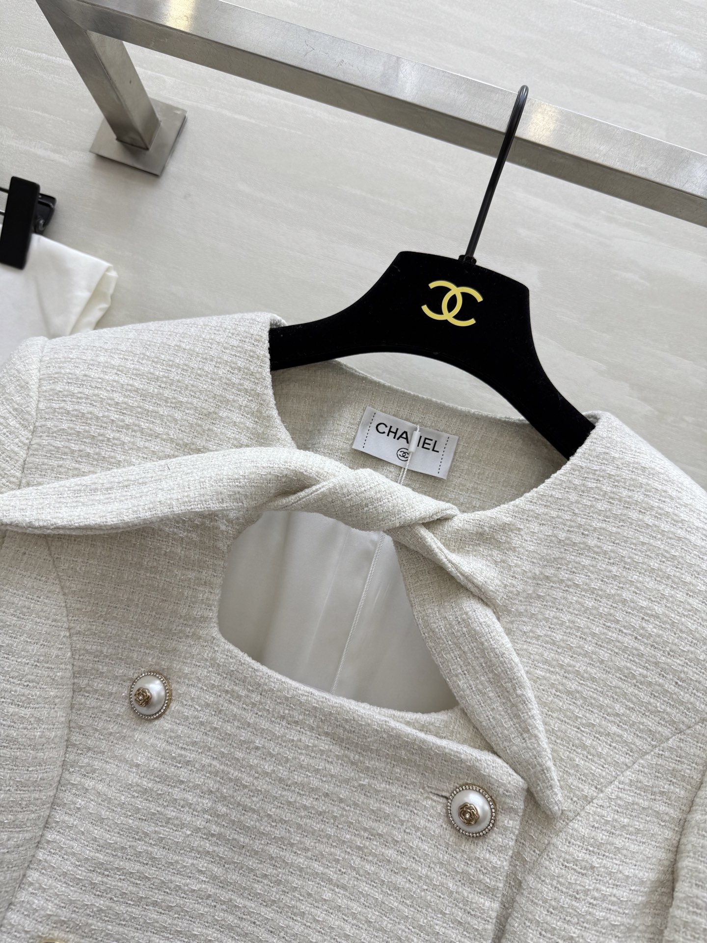 #Chane♡²⁵秋冬新款 系带设计羊毛花呢外套 高品质定制 现货来size：36/38/40（36码肩