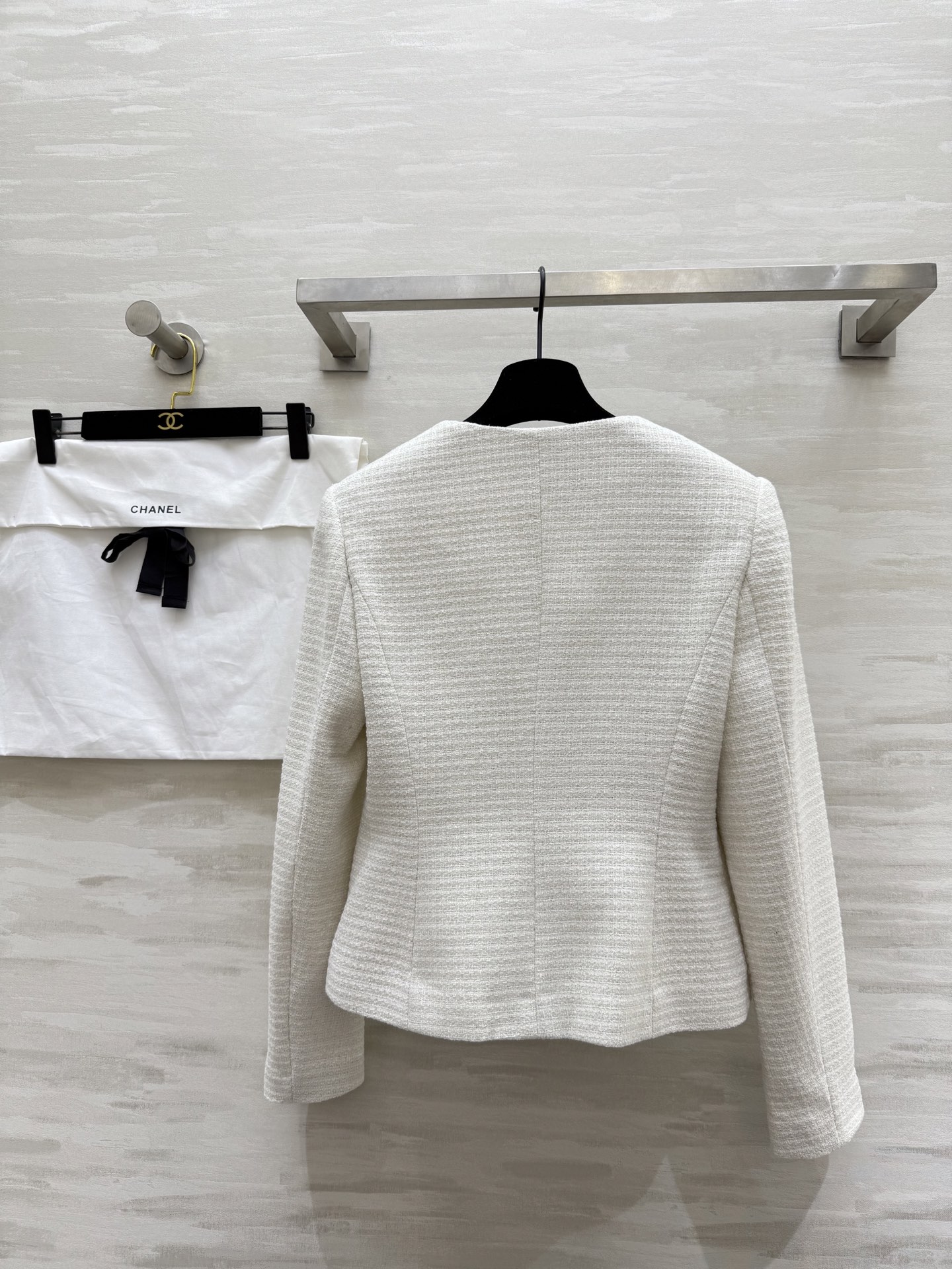 #Chane♡²⁵秋冬新款 系带设计羊毛花呢外套 高品质定制 现货来size：36/38/40（36码肩