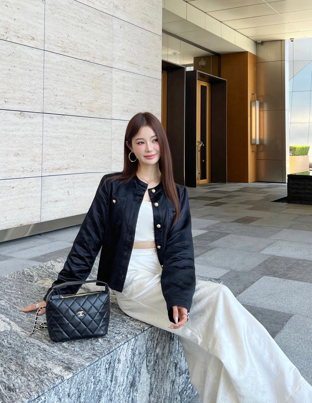 #Chane♡²⁵秋冬新款 立体提花真丝外套 原版开发 高品质定制 配送防尘袋 现货首发size：36/