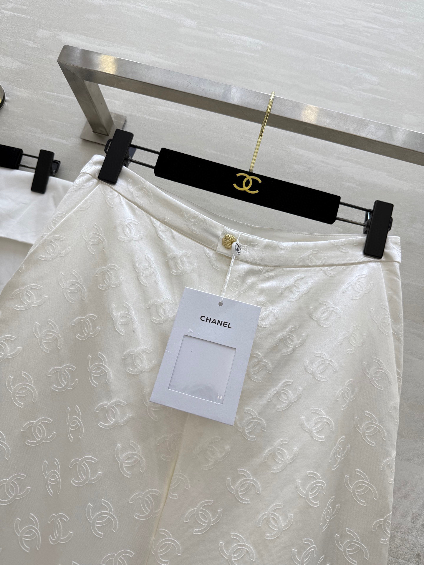 #Chane♡²⁵早秋新款 真丝提花阔腿裤 高品质定制 现货首发size：36/38/40（36码腰围：