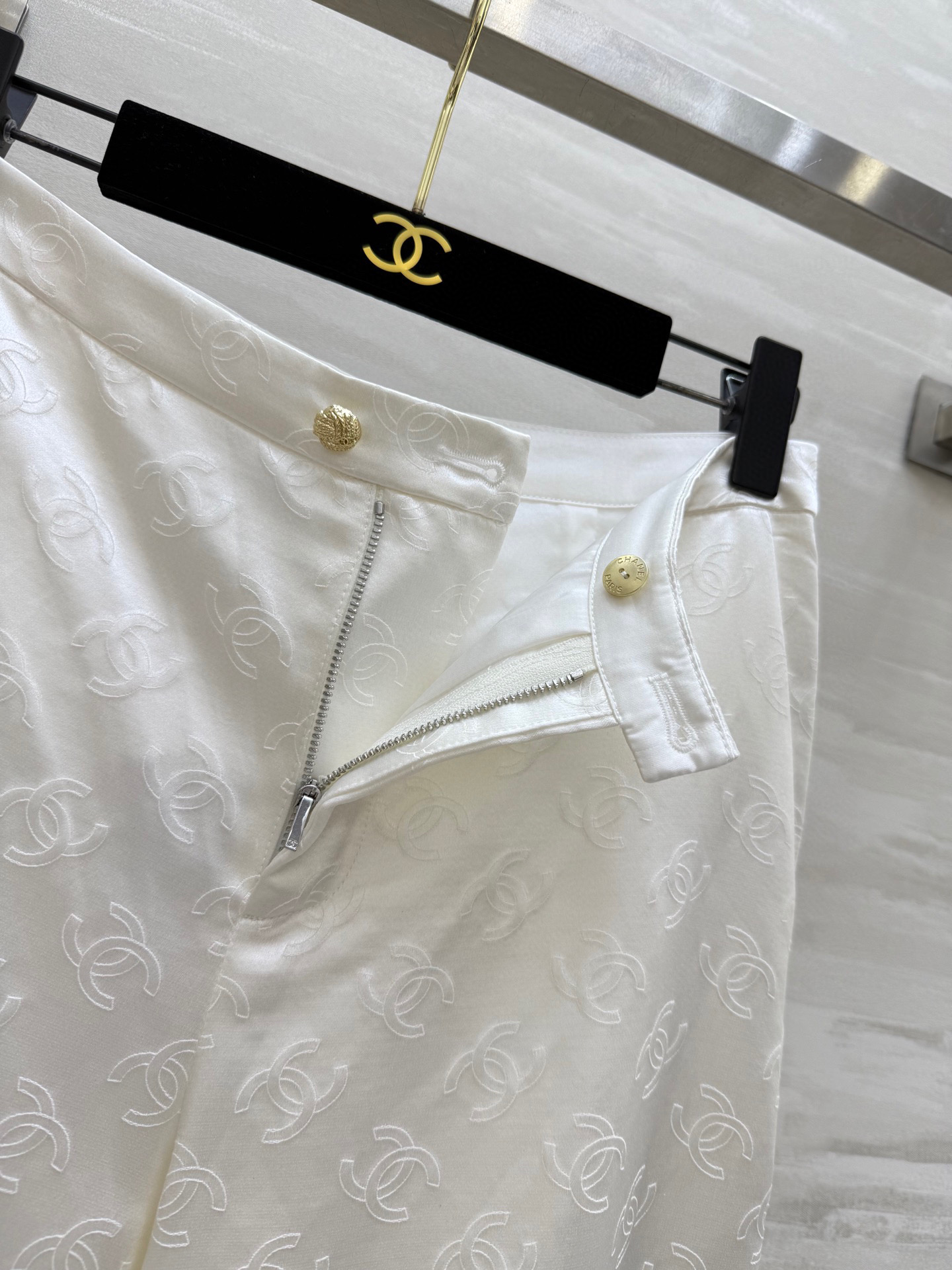 #Chane♡²⁵早秋新款 真丝提花阔腿裤 高品质定制 现货首发size：36/38/40（36码腰围：