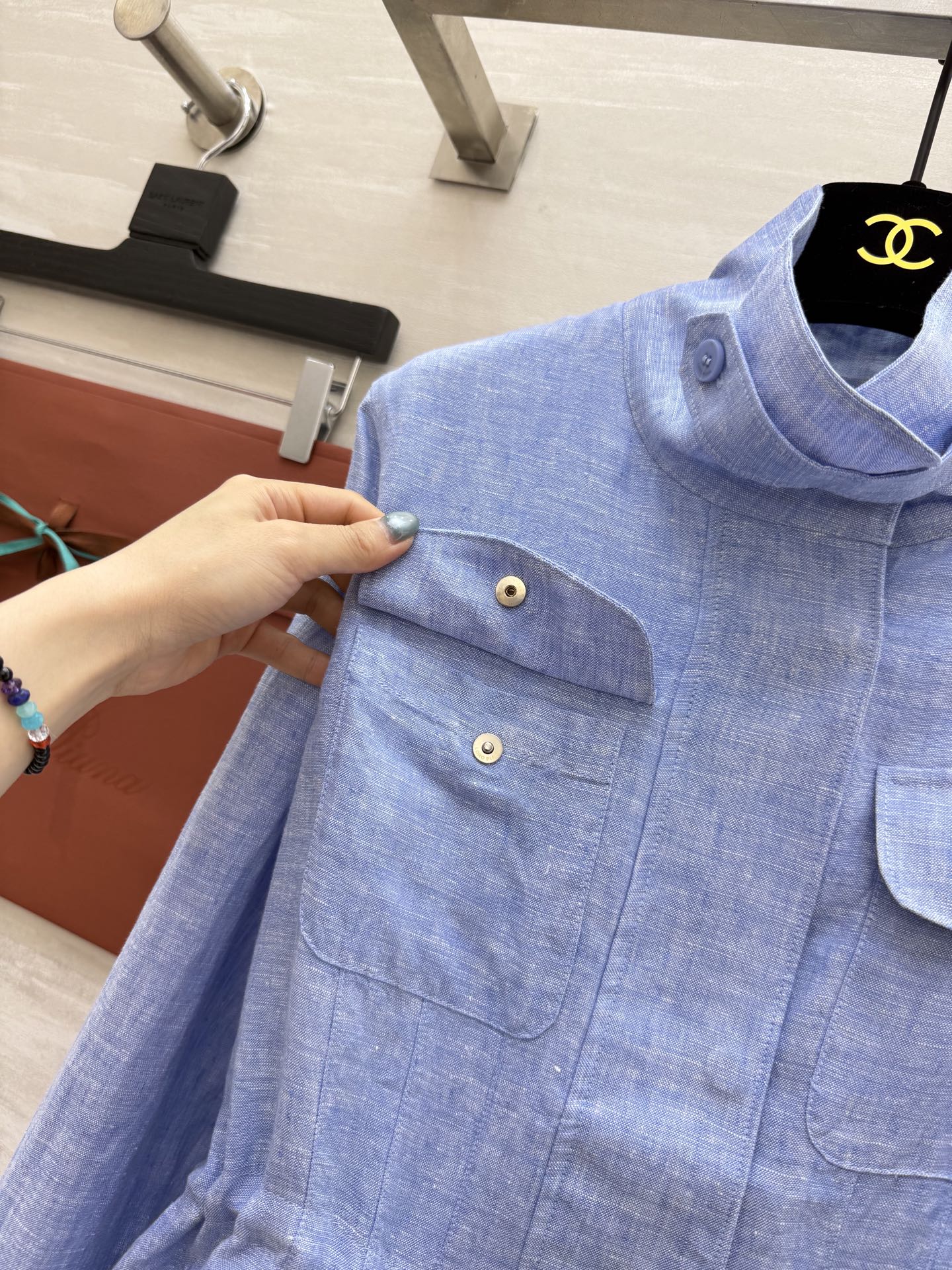 #lP🌹²⁵早秋新款 定制意大利老钱风 轻奢超细亚麻Travelle 女士夹克外套 选用亚麻材质精制而成