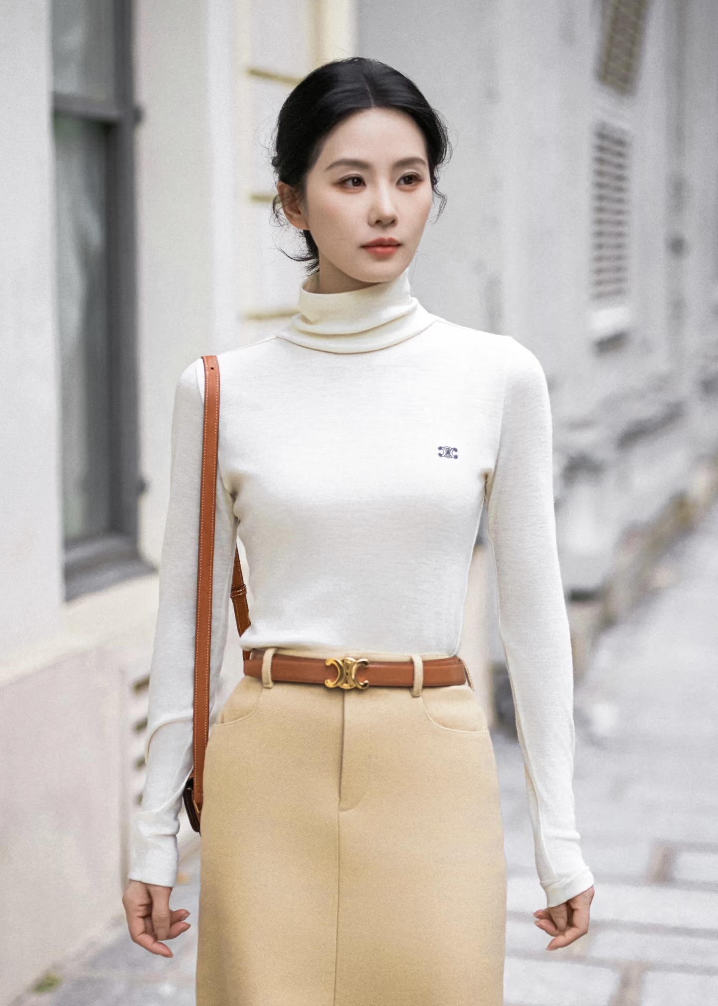 #Celin♡²⁵秋冬新款 logo刺绣🪡羊毛高领打底衫 高品质定制 现货来size：S/M/L（s码弹