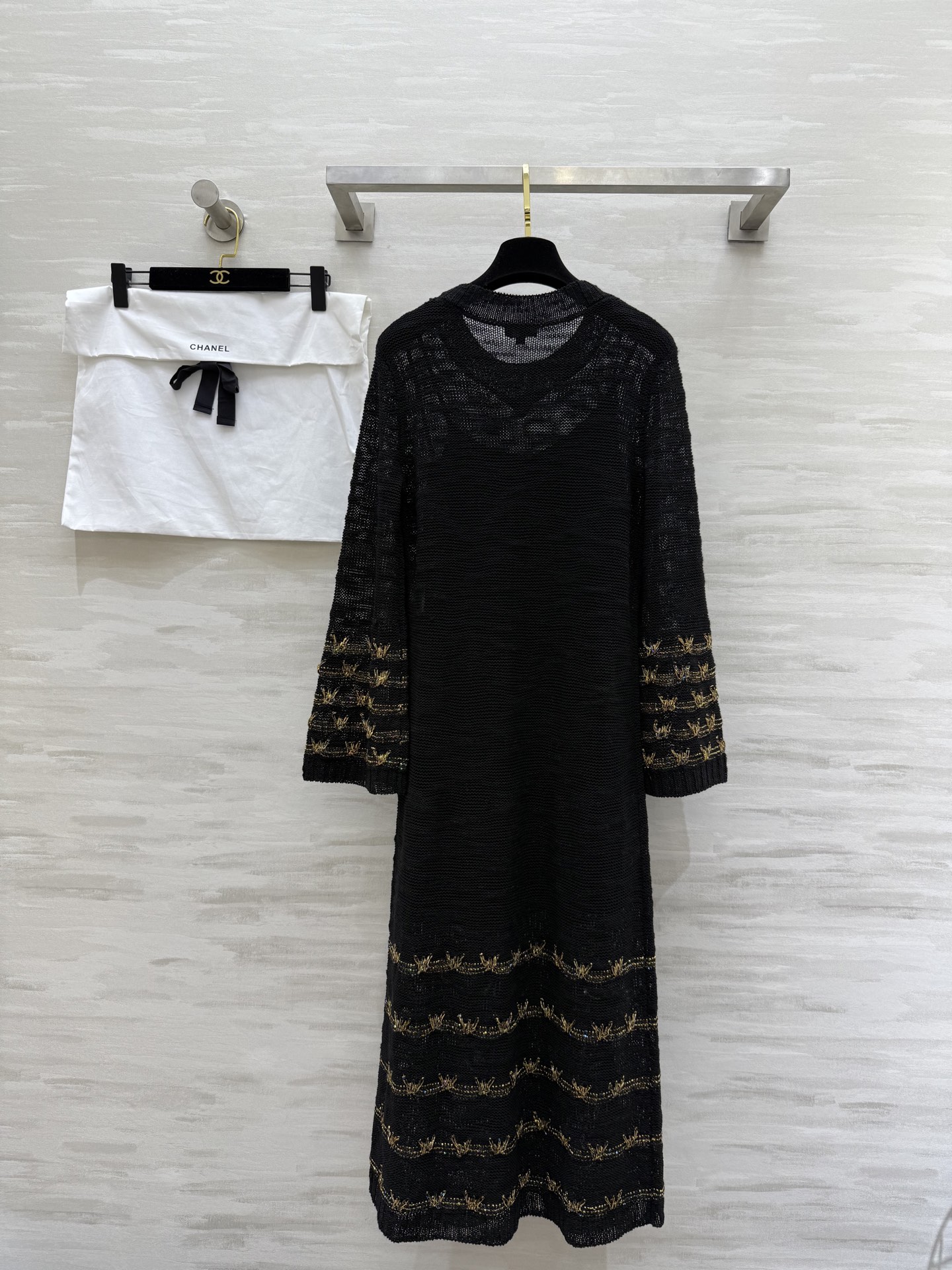 #Chane♡²⁵A 高级手工坊 刺绣羊毛蝴蝶饰边长裙 桑蚕丝内衬 原版开发 高品质定制 现货首发siz