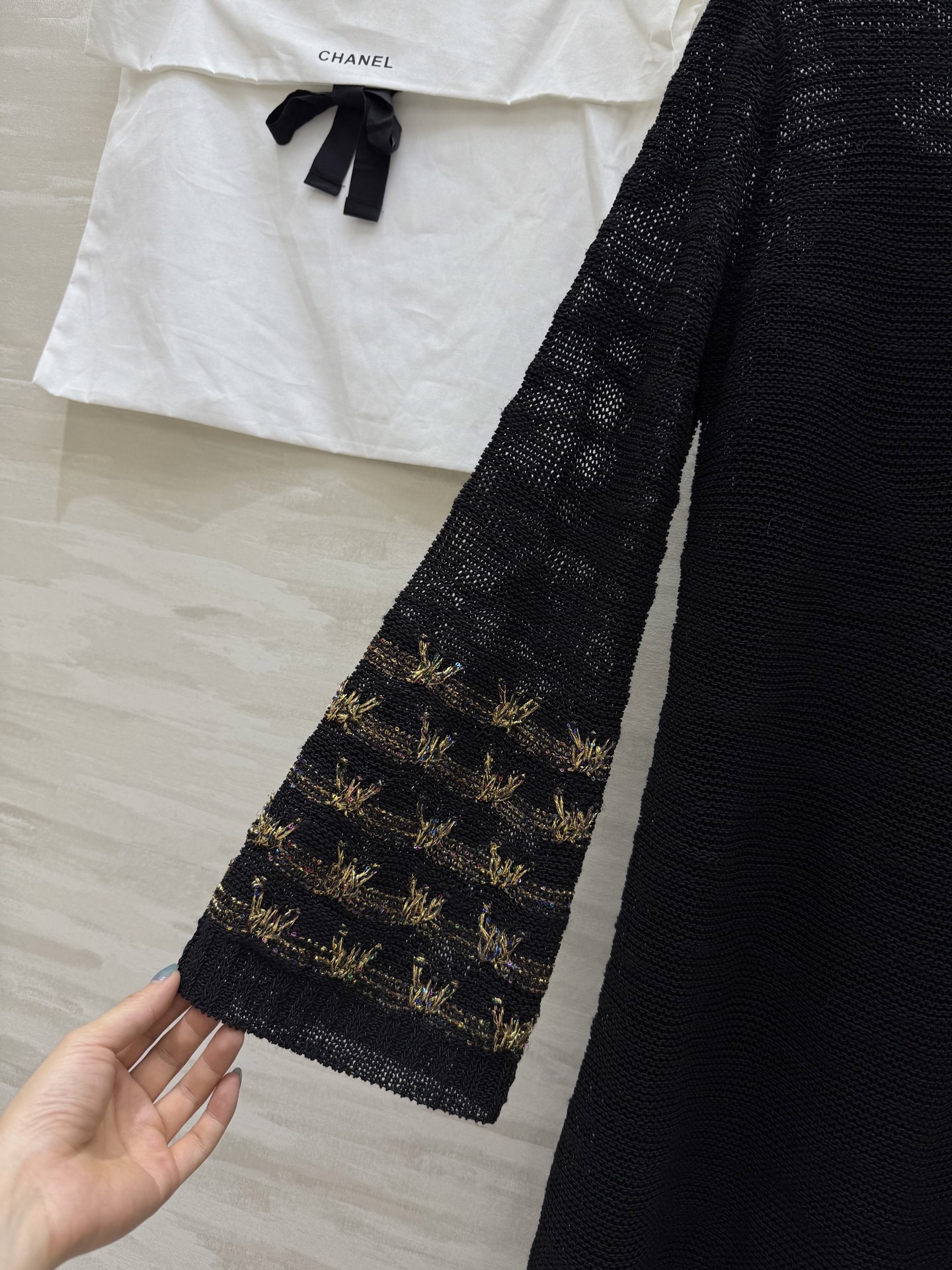 #Chane♡²⁵A 高级手工坊 刺绣羊毛蝴蝶饰边长裙 桑蚕丝内衬 原版开发 高品质定制 现货首发siz