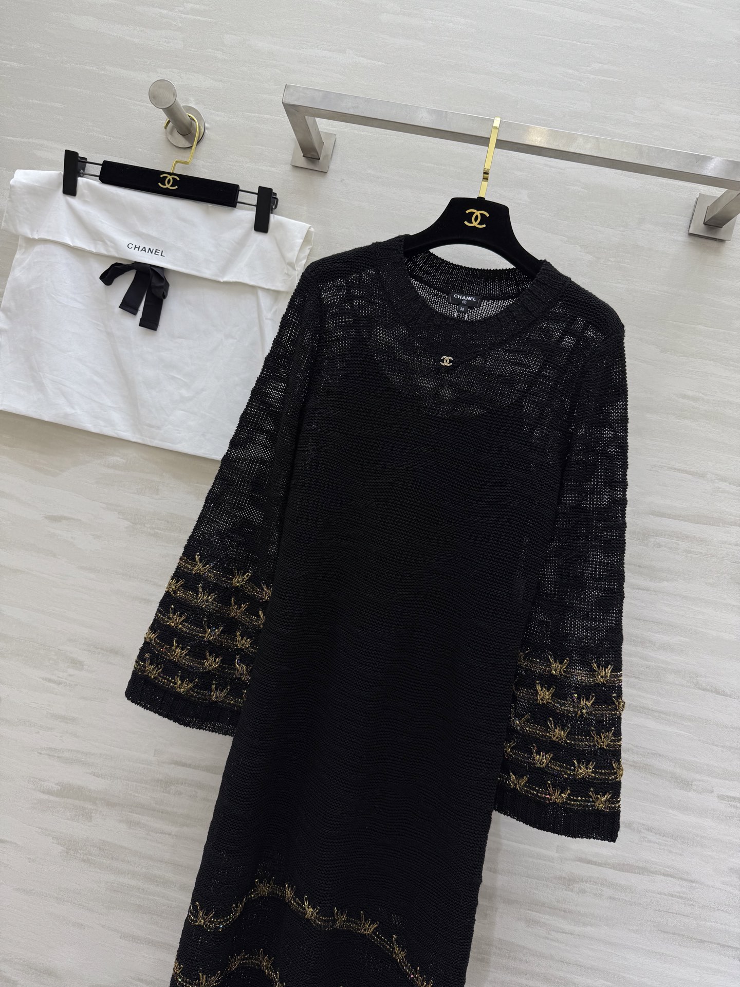 #Chane♡²⁵A 高级手工坊 刺绣羊毛蝴蝶饰边长裙 桑蚕丝内衬 原版开发 高品质定制 现货首发siz