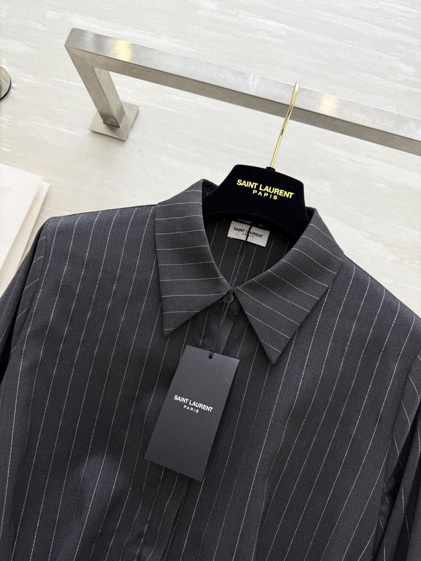 #ysl²⁵秋冬新款 衬衣式连衣裙 高级大气 高品质定制 现货首发size：S/M/L/XL（s码肩宽：