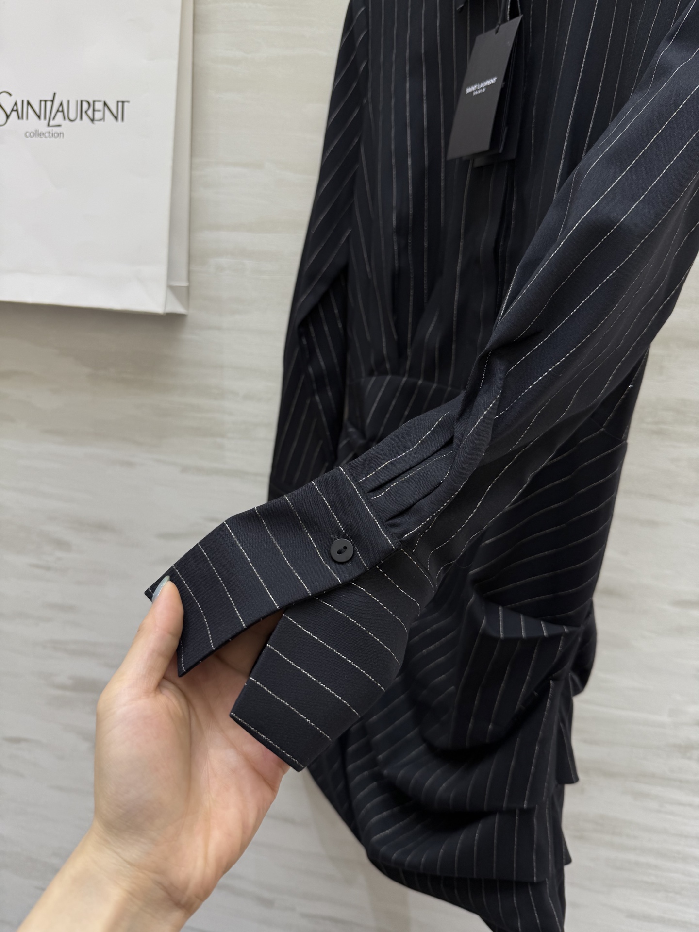 #ysl²⁵秋冬新款 衬衣式连衣裙 高级大气 高品质定制 现货首发size：S/M/L/XL（s码肩宽：