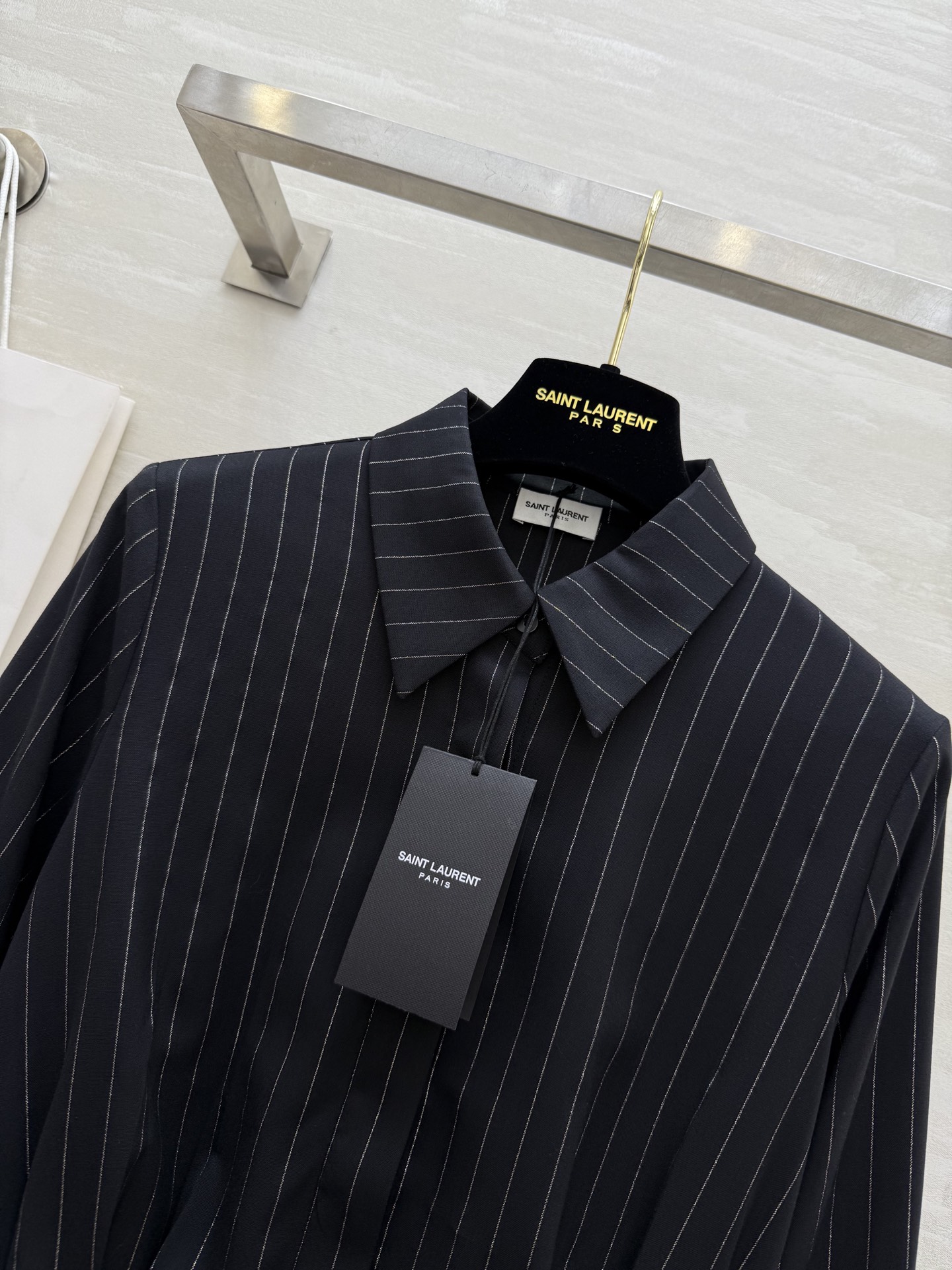 #ysl²⁵秋冬新款 衬衣式连衣裙 高级大气 高品质定制 现货首发size：S/M/L/XL（s码肩宽：