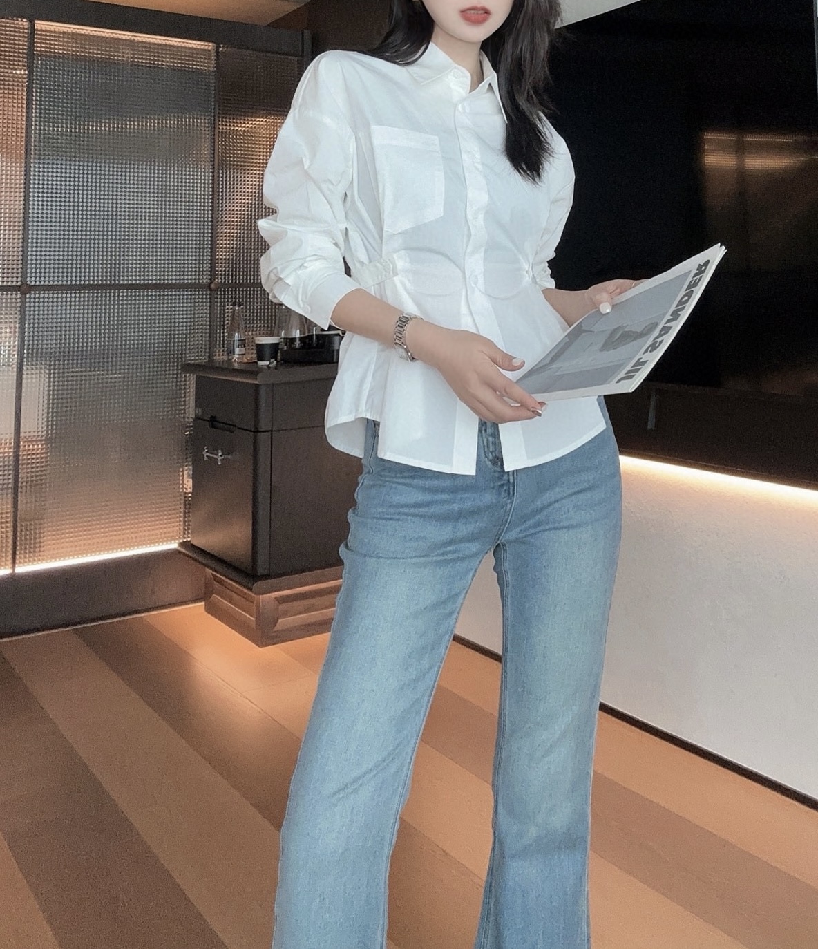 #DIO♡²⁵早秋新款 纯棉收腰翻领衬衣 高品质定制 现货首发size：S/M/L/XL（a码胸围：98