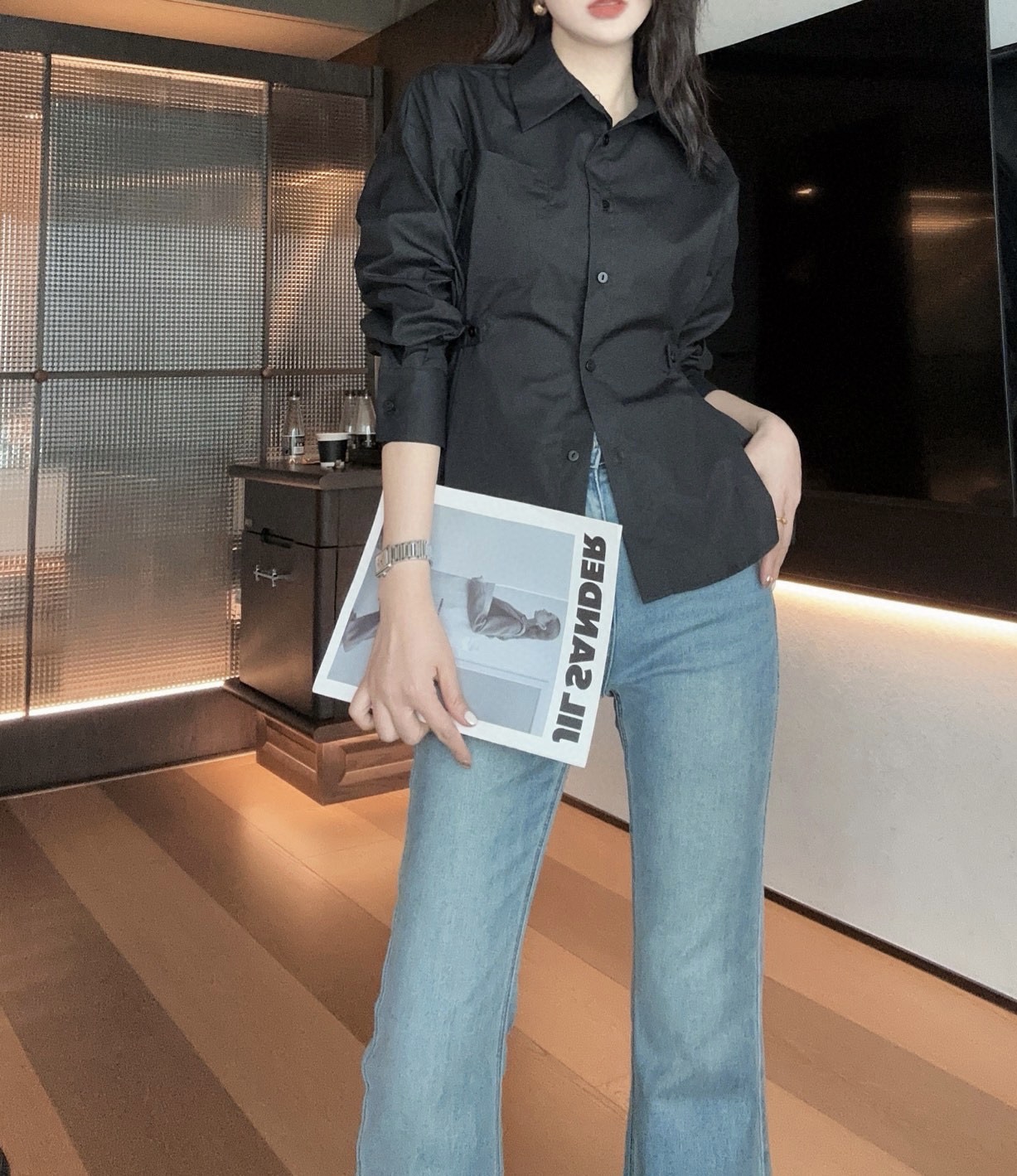 #DIO♡²⁵早秋新款 纯棉收腰翻领衬衣 高品质定制 现货首发size：S/M/L/XL（a码胸围：98