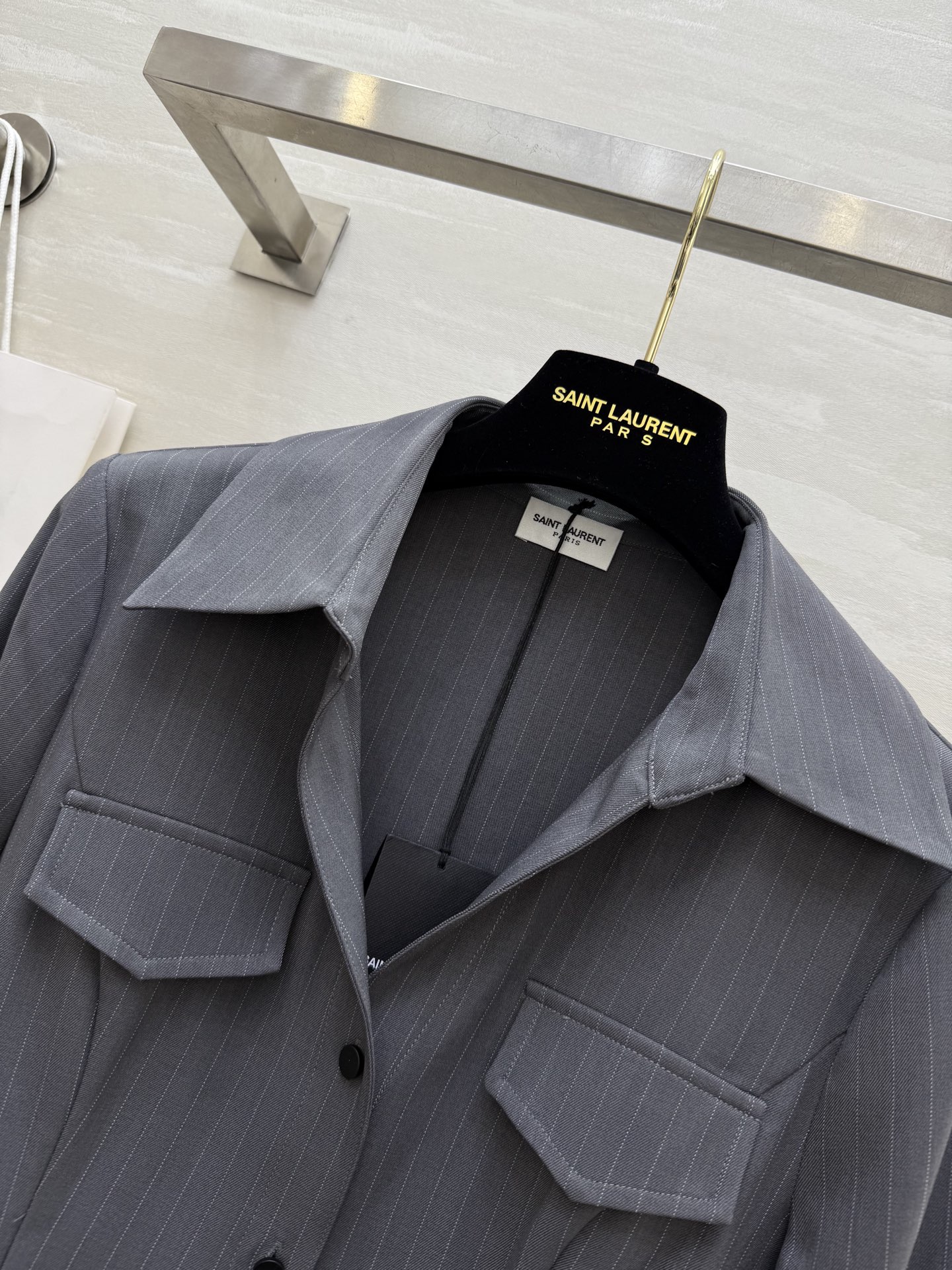 #ysl²⁵早秋新款 人棉条纹收腰衬衣 高品质定制 现货首发size：S/M/L/XL（M码肩宽：37，