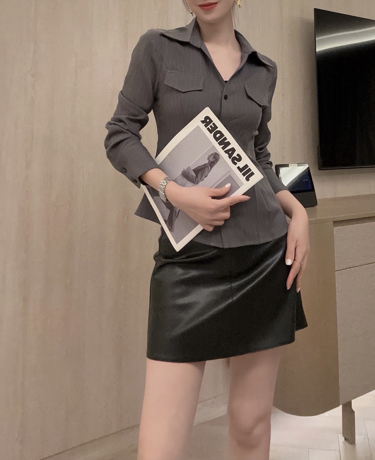 #ysl²⁵早秋新款 人棉条纹收腰衬衣 高品质定制 现货首发size：S/M/L/XL（M码肩宽：37，