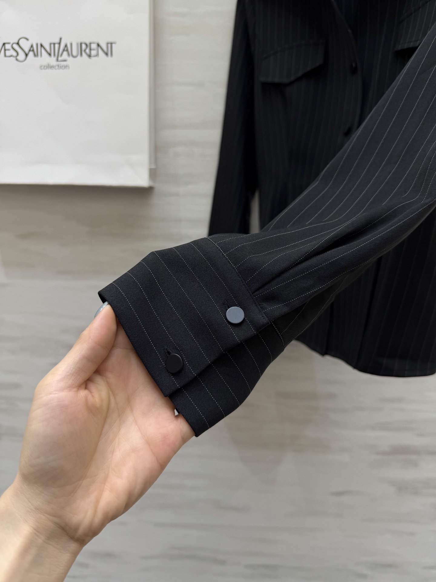 #ysl²⁵早秋新款 人棉条纹收腰衬衣 高品质定制 现货首发size：S/M/L/XL（M码肩宽：37，