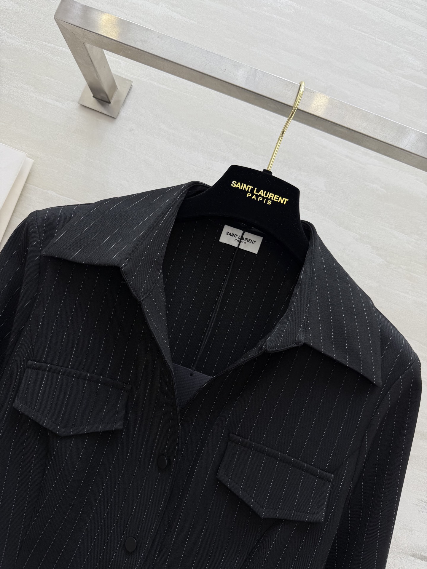 #ysl²⁵早秋新款 人棉条纹收腰衬衣 高品质定制 现货首发size：S/M/L/XL（M码肩宽：37，