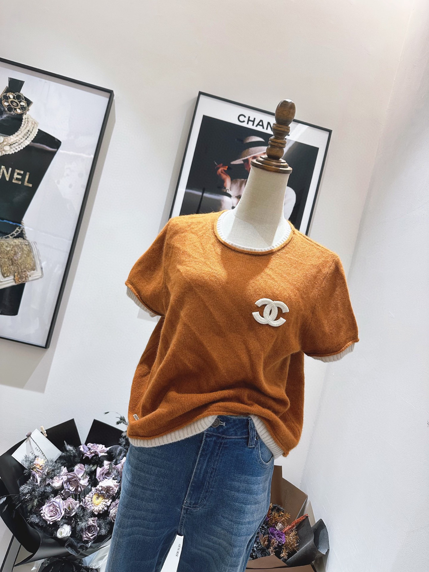 #Chane♡²⁵秋冬新款 浣熊毛绒短袖上衣 高品质 现货来 配送防尘 size：36/38/40（38