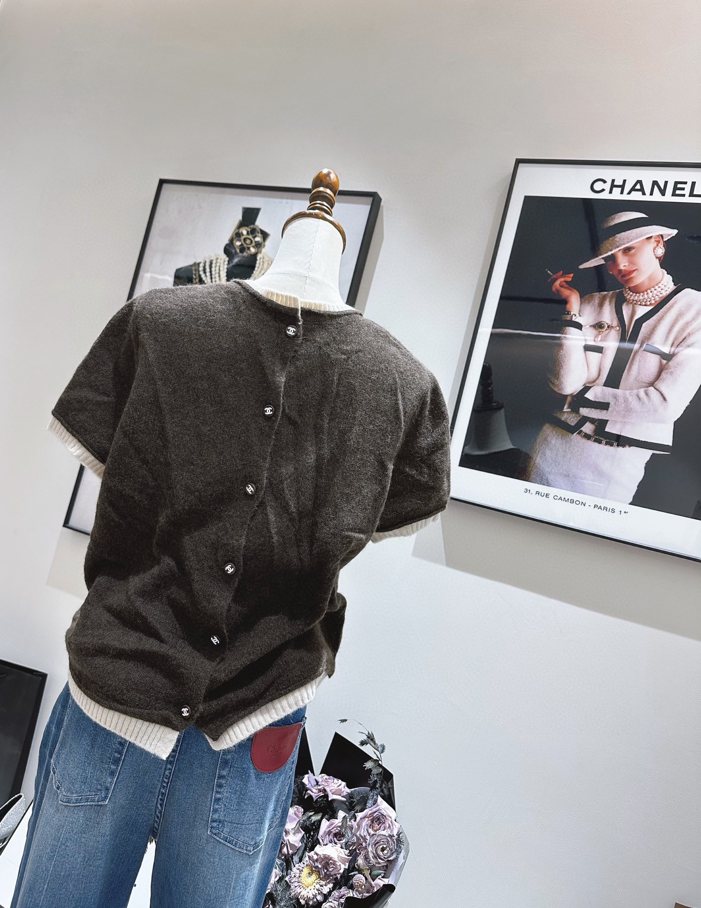 #Chane♡²⁵秋冬新款 浣熊毛绒短袖上衣 高品质 现货来 配送防尘 size：36/38/40（38