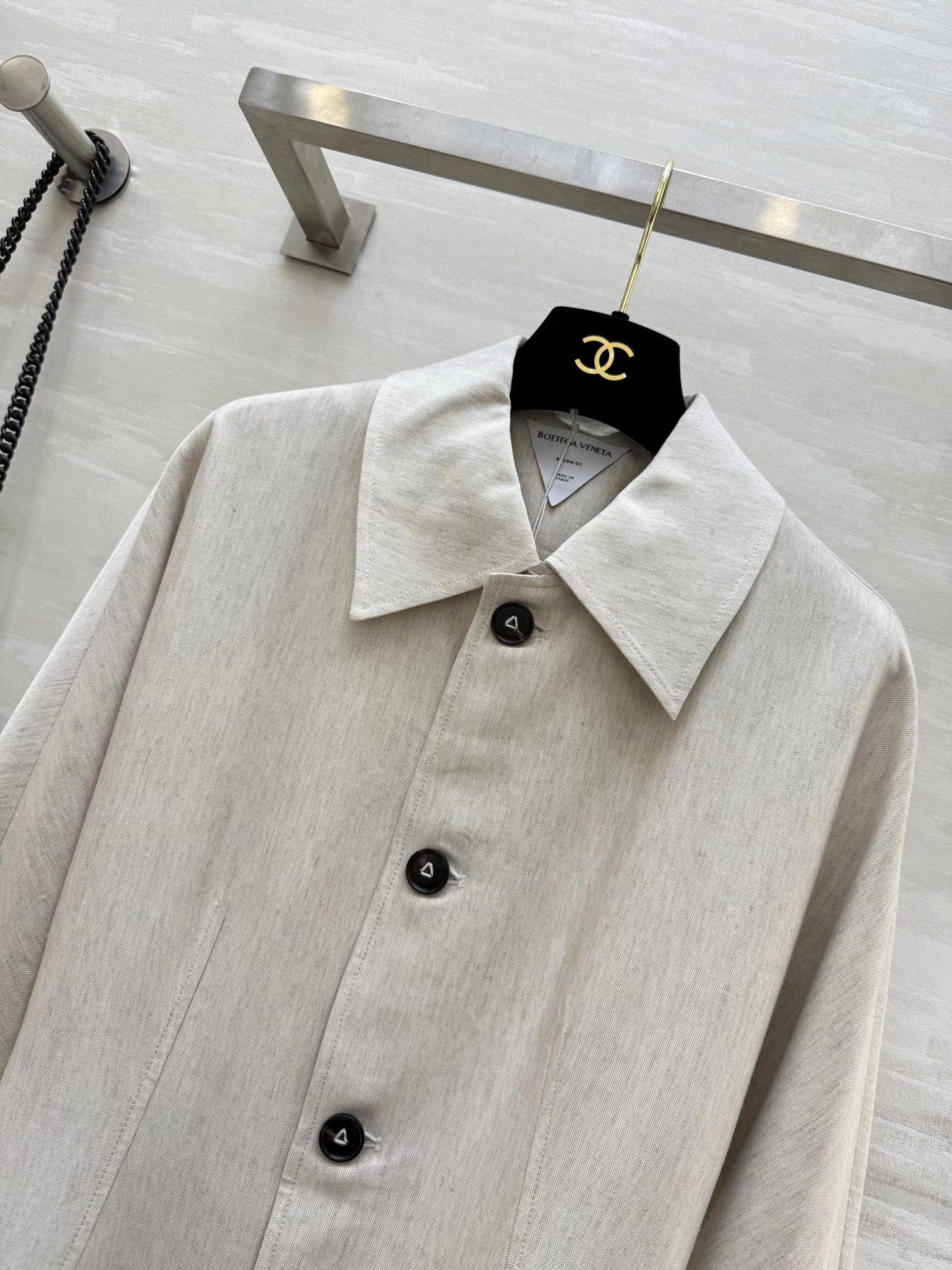 Bottega Venet♡²⁵早秋新款 亚麻风衣式连衣裙 定制100%亚麻面料 立体剪裁收腰版型 高品