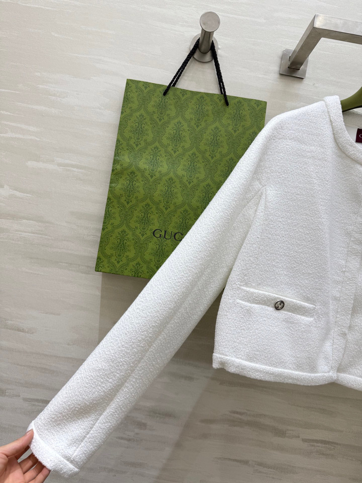 #Gucc♡²⁵秋冬新款 羊毛呢套装 定制羊毛面料柔软舒适 立体剪裁版型 高品质 现货来size：S/M