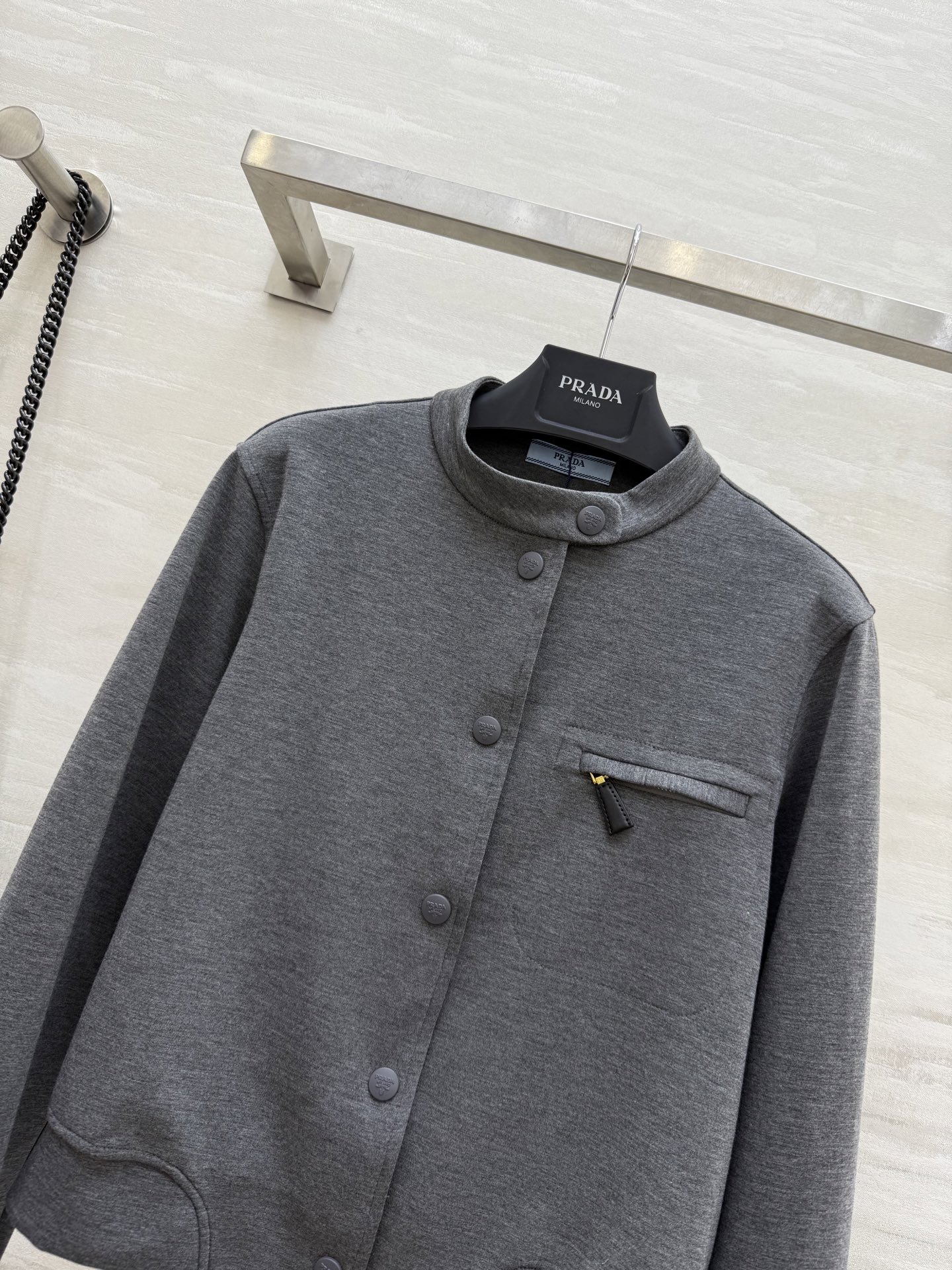 #Prad♡²⁵秋冬新款 夹克式棒球服外套 高品质定制 现货首发size：S/M/L/XL（M码肩宽：4