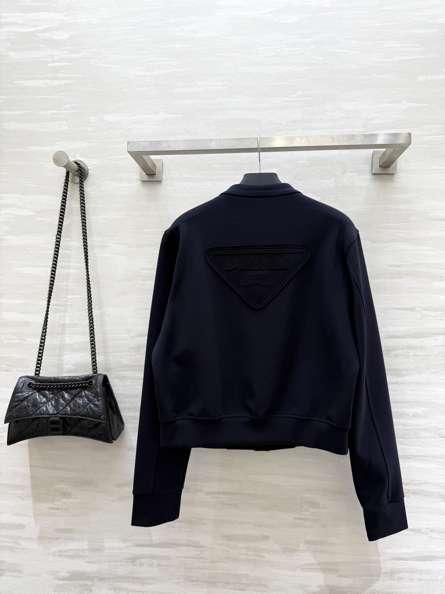 #Prad♡²⁵秋冬新款 夹克式棒球服外套 高品质定制 现货首发size：S/M/L/XL（M码肩宽：4