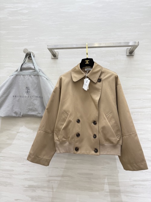 Brunello Cucinelli Women's Double-Breasted Windbreaker Jacket 6 Brunello Cucinelli Women's Double-Breasted Windbreaker Jacket