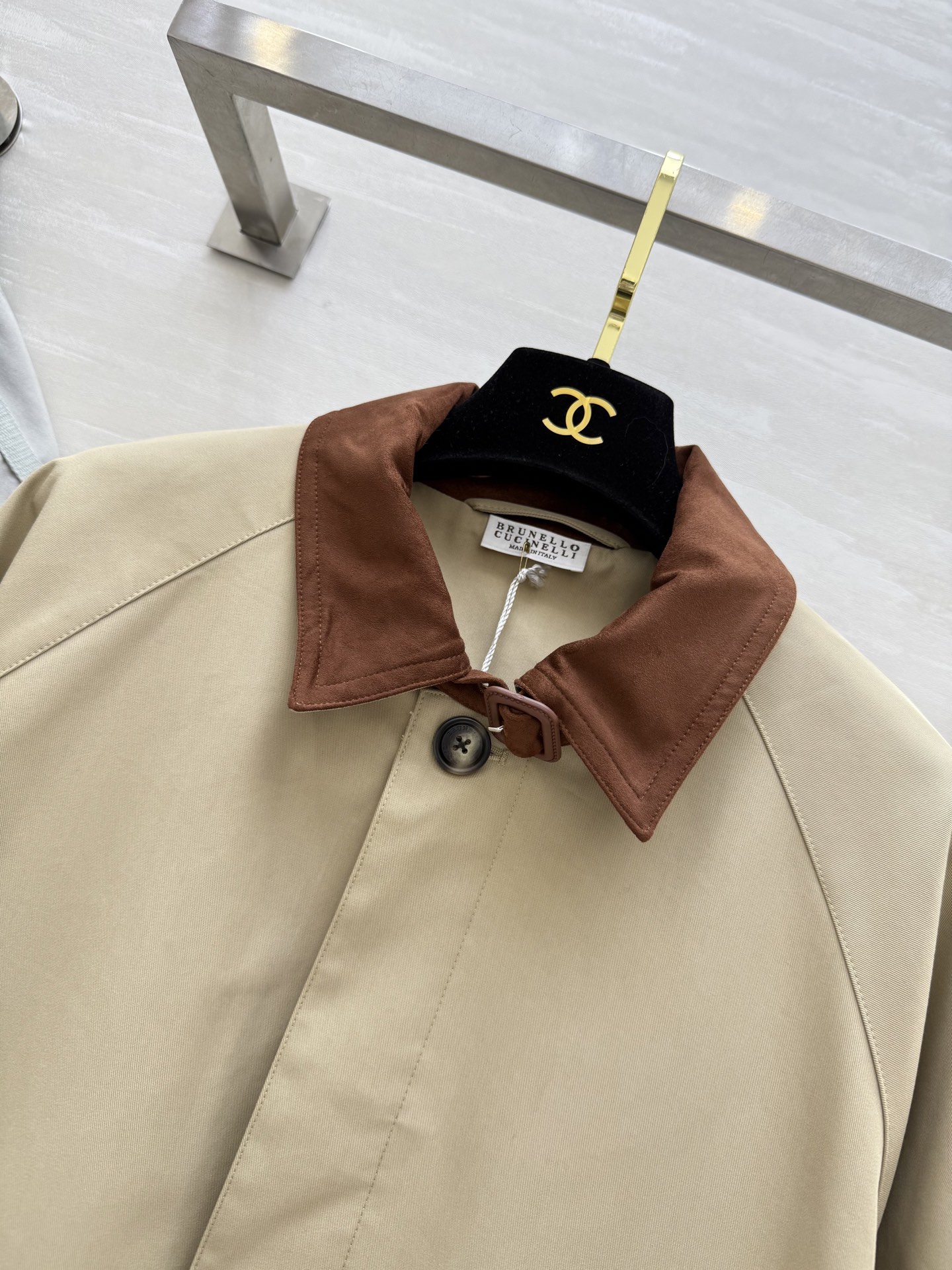 #BC²⁵秋冬新款 撞色翻领中长款风衣外套 高品质定制 现货首发size：S/M/L（S码胸围：112，