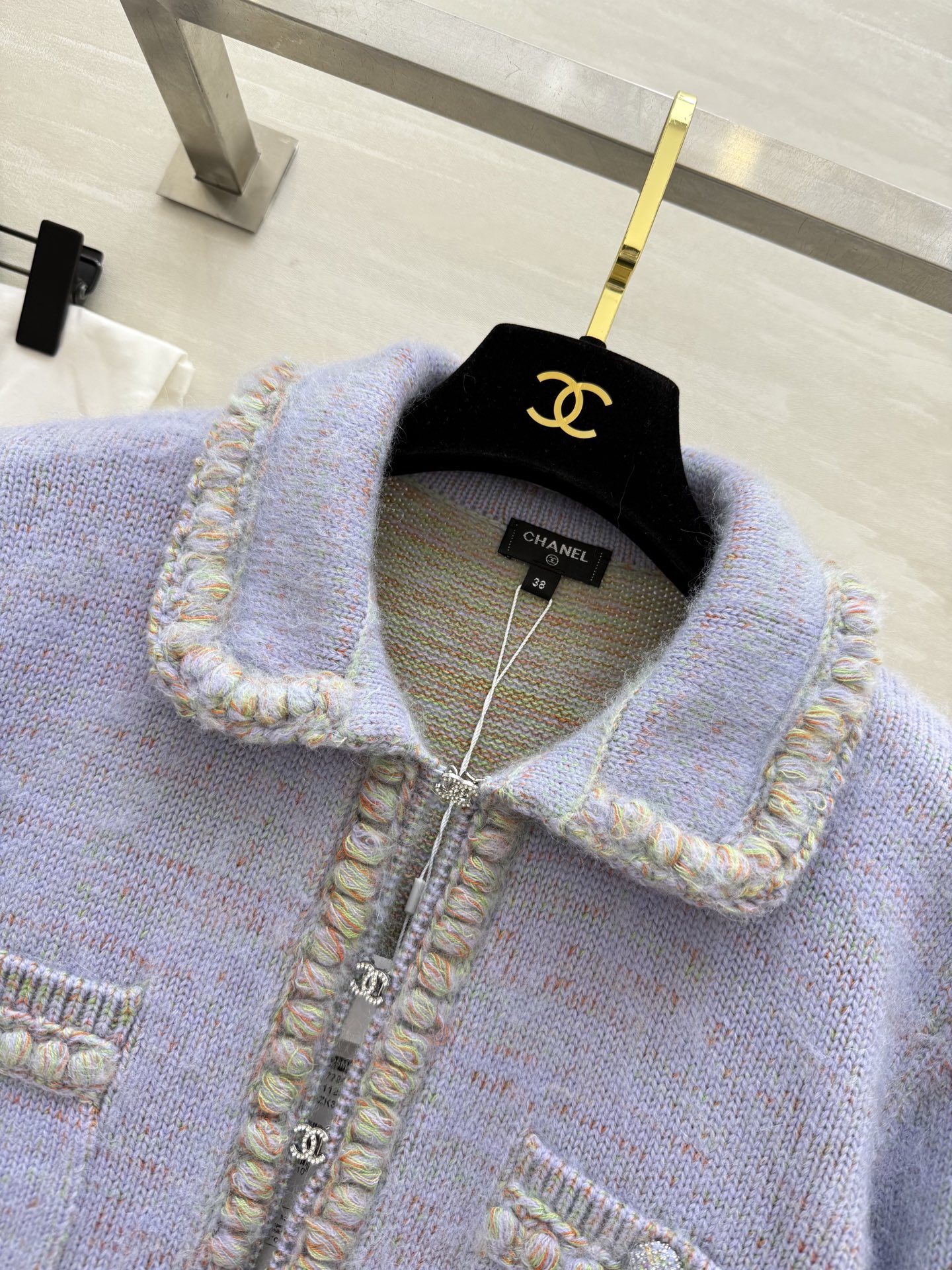 #Chane♡²⁵B 长袖绒感针织开衫外套 原版开发 定制纱线+桑蚕丝 手感柔软 毛茸茸的质感 高品质 