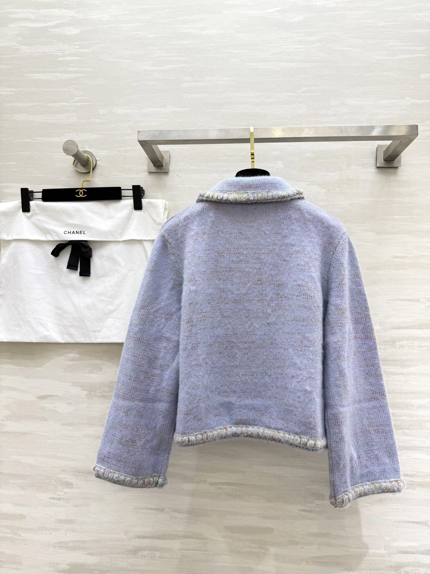 #Chane♡²⁵B 长袖绒感针织开衫外套 原版开发 定制纱线+桑蚕丝 手感柔软 毛茸茸的质感 高品质 