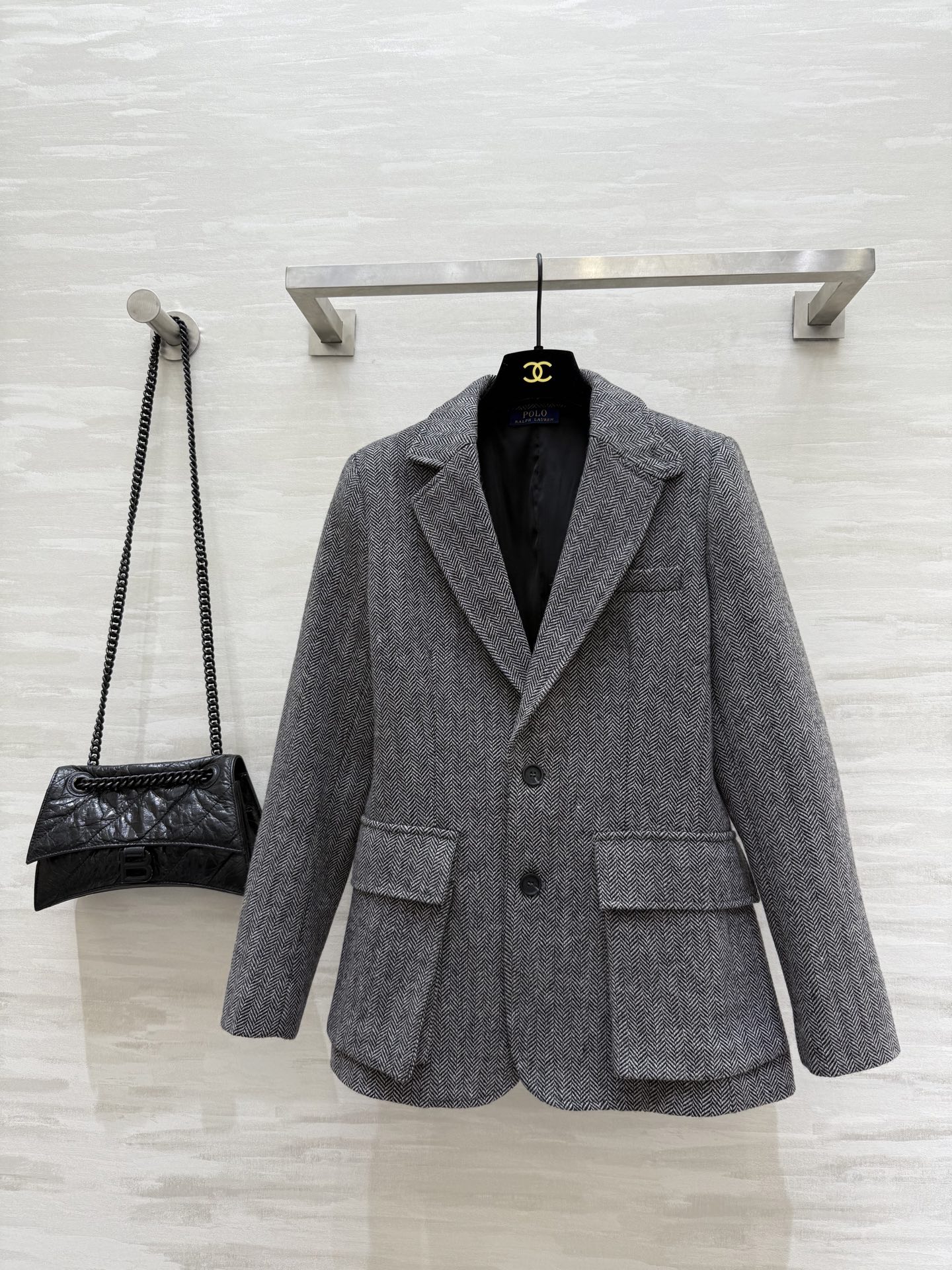 NO:550090,#Laurent's new autumn and winter style, herringbone wool blazer, high-quality customization, spot first-time sizeS/M/L (size s bust 88, 64 length),, jackets & coats, business suit, alexander wang19860909#拉夫劳伦秋冬新款 人字纹羊毛西装外套 高品质定制 现货首发sizeS/M/L（s码胸围88,衣长64）,,jackets & coats,business suit,alexander wang,Women's clothing