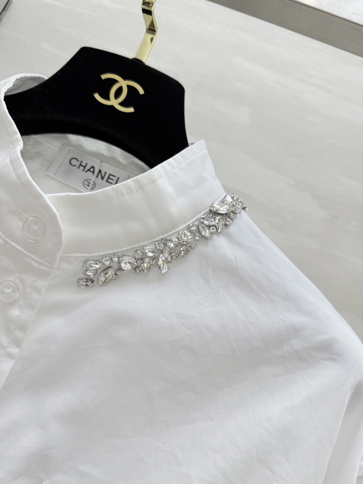 Chanel Early Autumn Diamante Collar White Crop Shirt, Heavy Industry 5 i1759956679662 6045 0 3