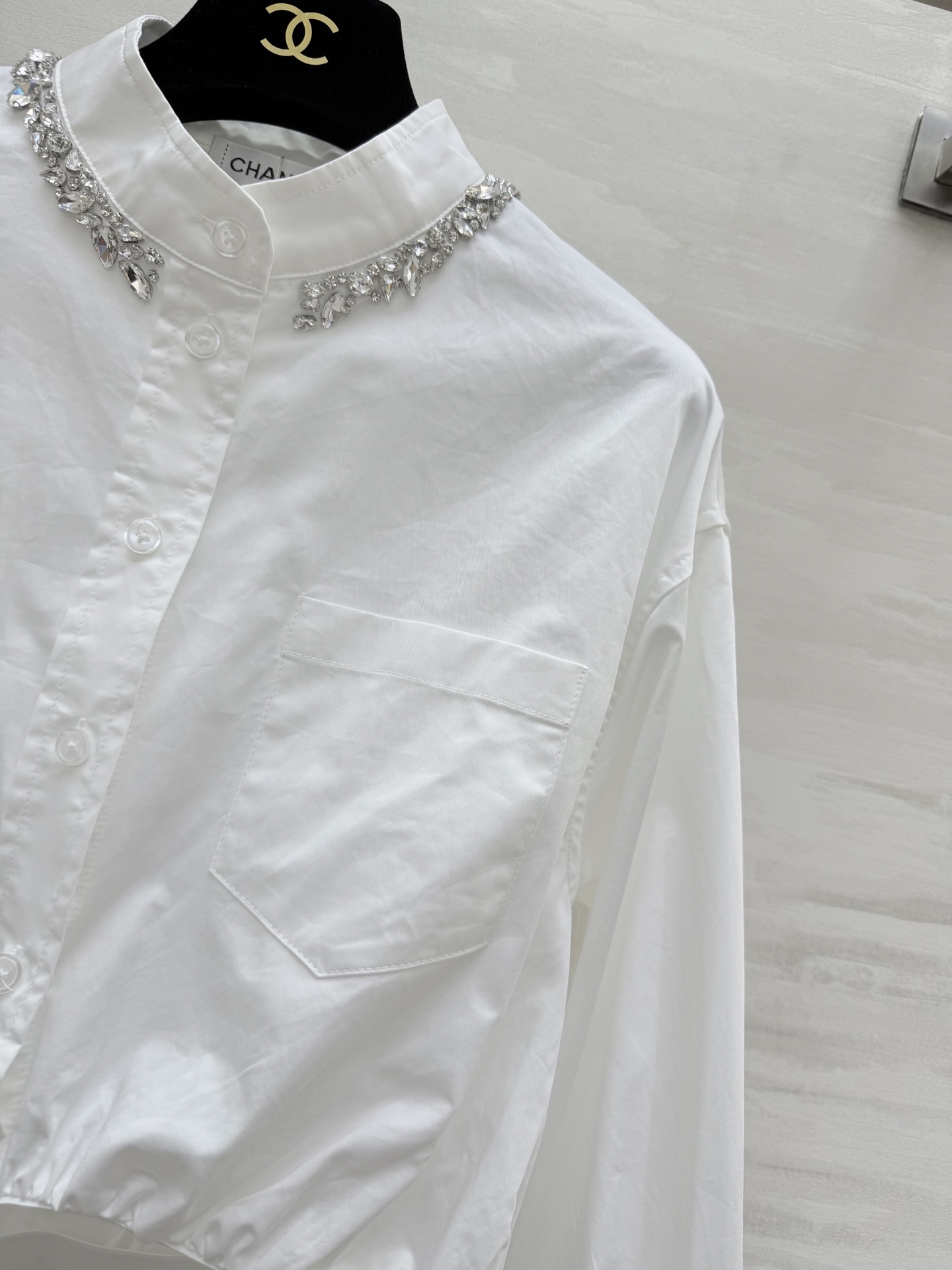 Chanel Early Autumn Diamante Collar White Crop Shirt, Heavy Industry 10 i1759956681406 9694 0 8