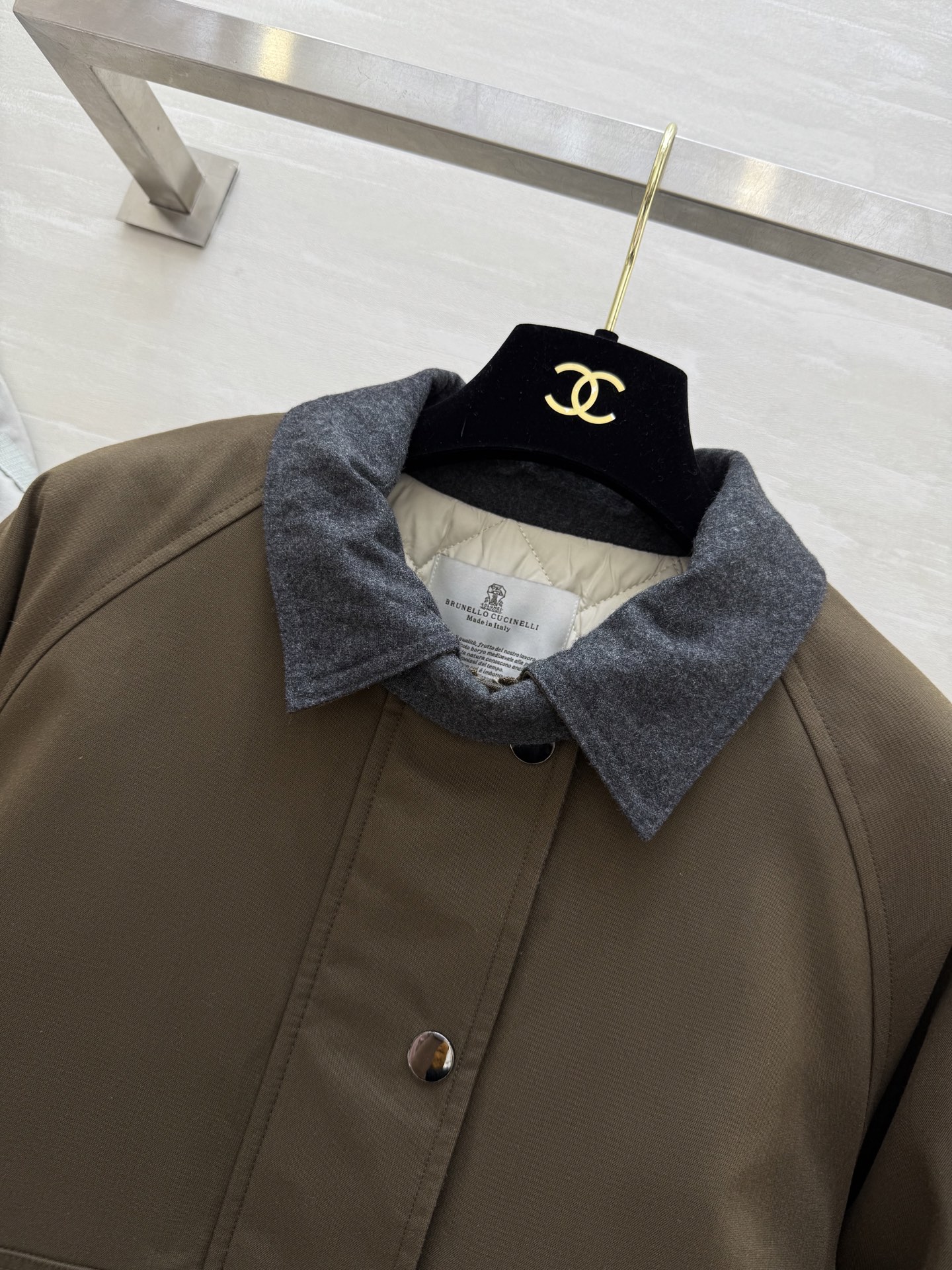 #BC²⁵秋冬新款 翻领棉服外套 翻领假两件设计 内里菱格夹棉设计 高品质 现货来size：S/M/L（