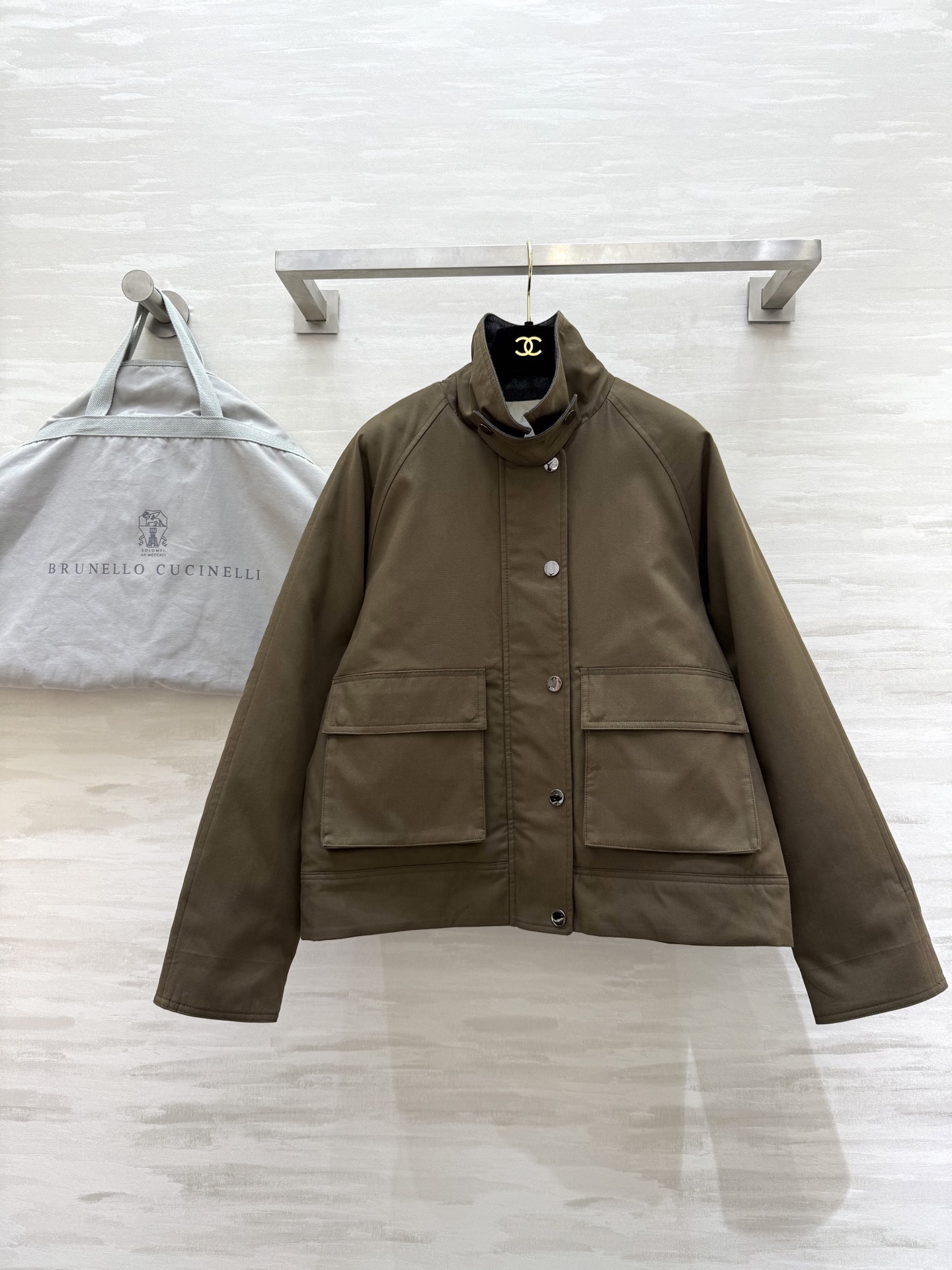 #BC²⁵秋冬新款 翻领棉服外套 翻领假两件设计 内里菱格夹棉设计 高品质 现货来size：S/M/L（