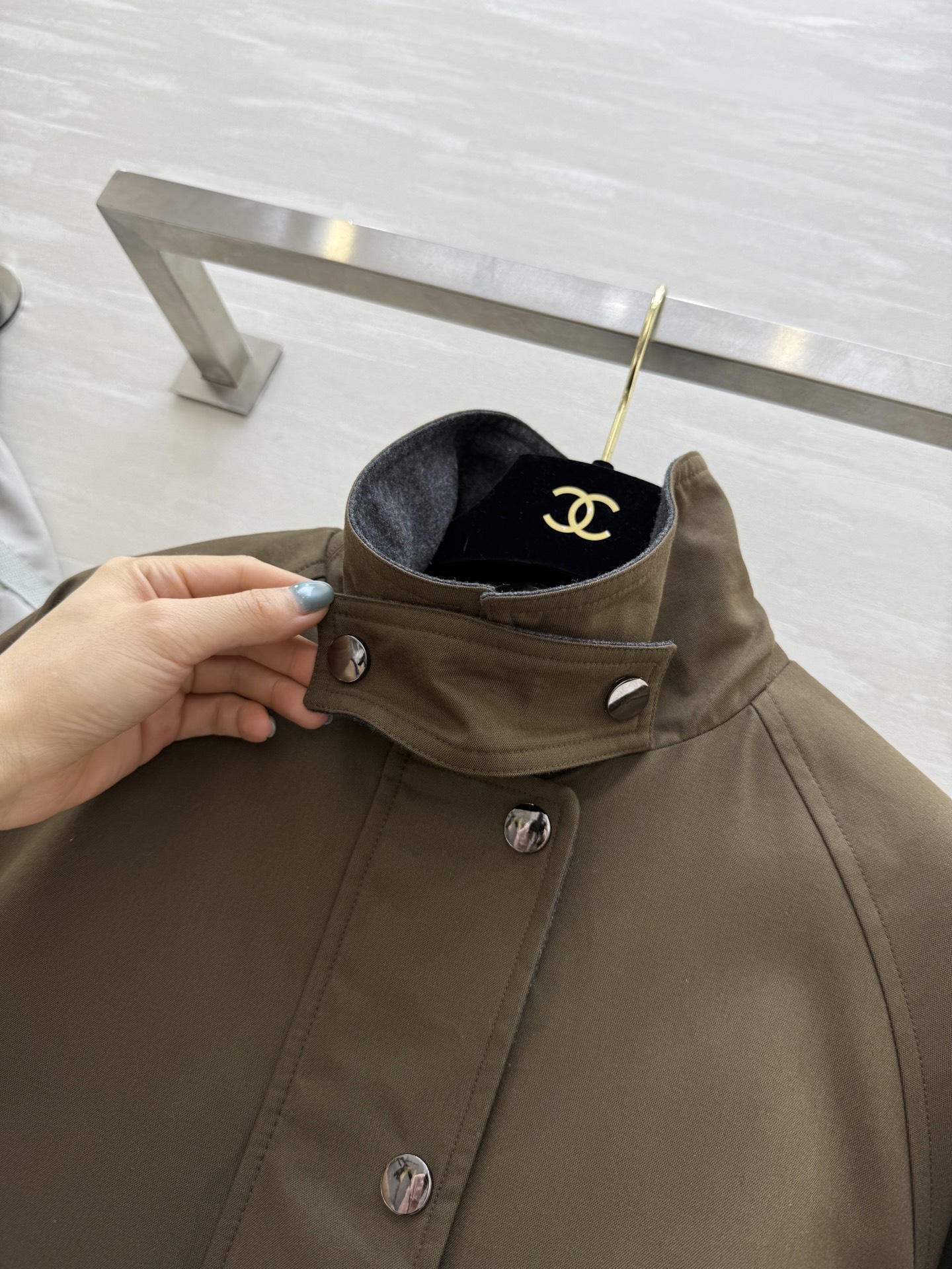 #BC²⁵秋冬新款 翻领棉服外套 翻领假两件设计 内里菱格夹棉设计 高品质 现货来size：S/M/L（