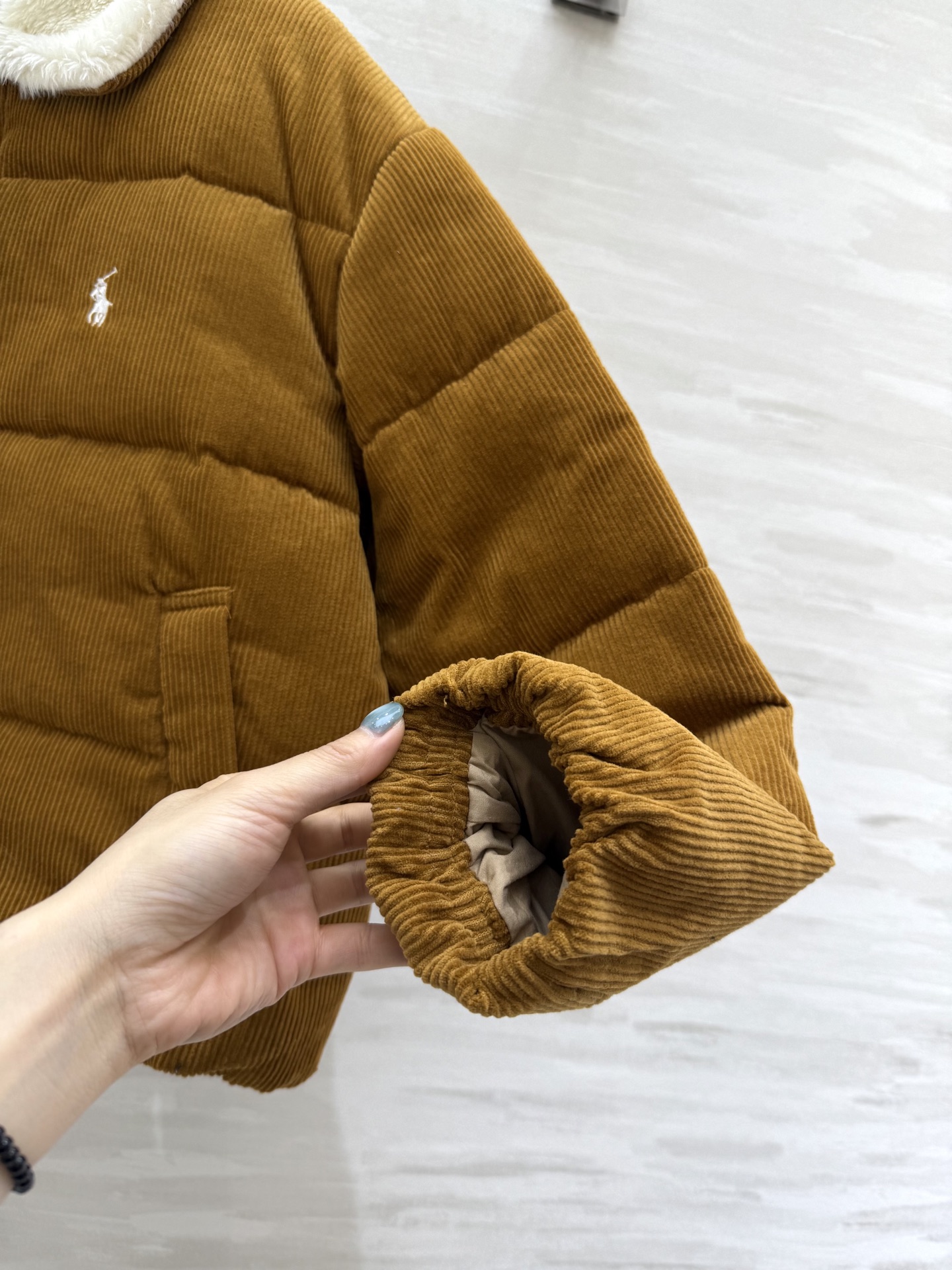 #拉夫劳伦²⁵秋冬新款 环保♻️羊羔毛羽绒外套 内里饱满90白鸭绒填充 外层高密灯芯绒面料 高品质 现货