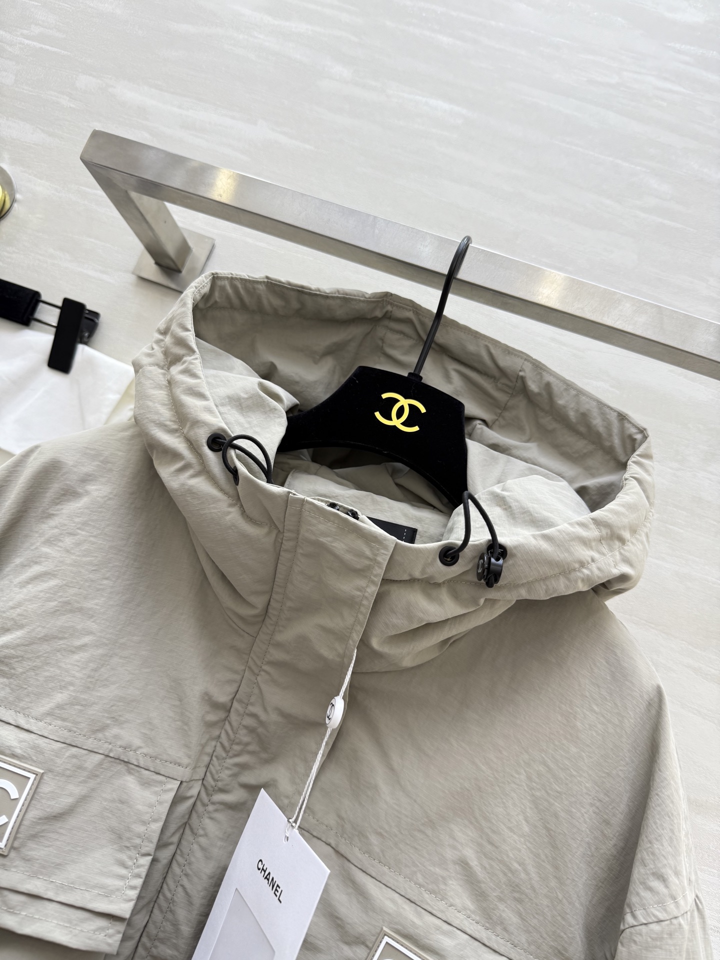 #Chane♡²⁵秋冬新款 中古系列 连帽短款夹克羽绒棉服 高品质定制 现货首发size：36/38/4