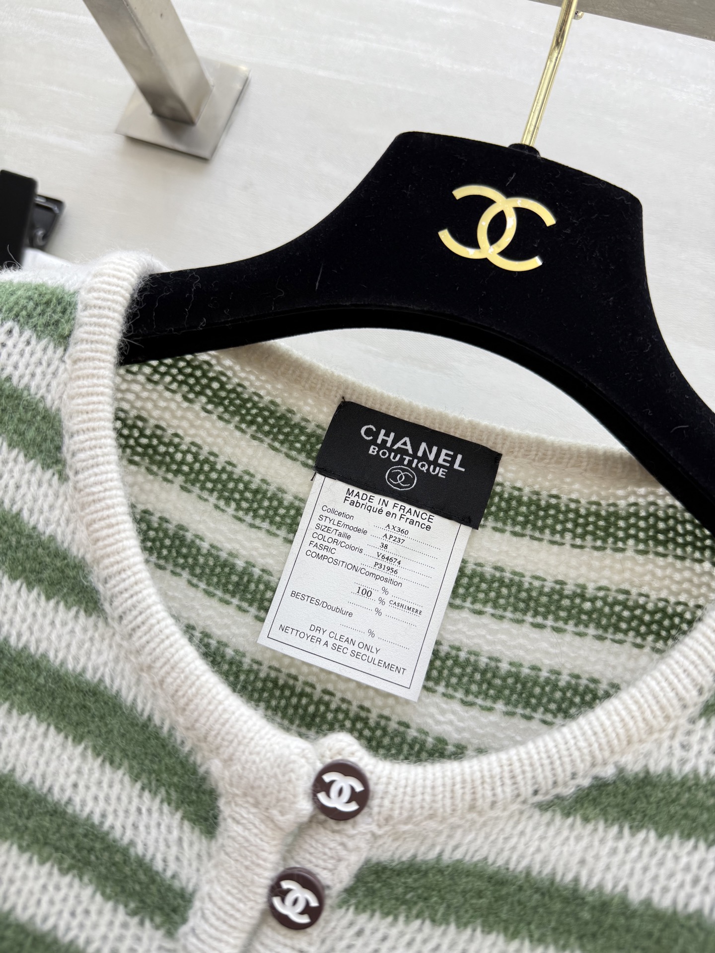 #Chane♡²⁵秋冬新款 中古系列 软软糯糯浣熊毛条纹毛衣 高品质定制 现货首发size：36/38/