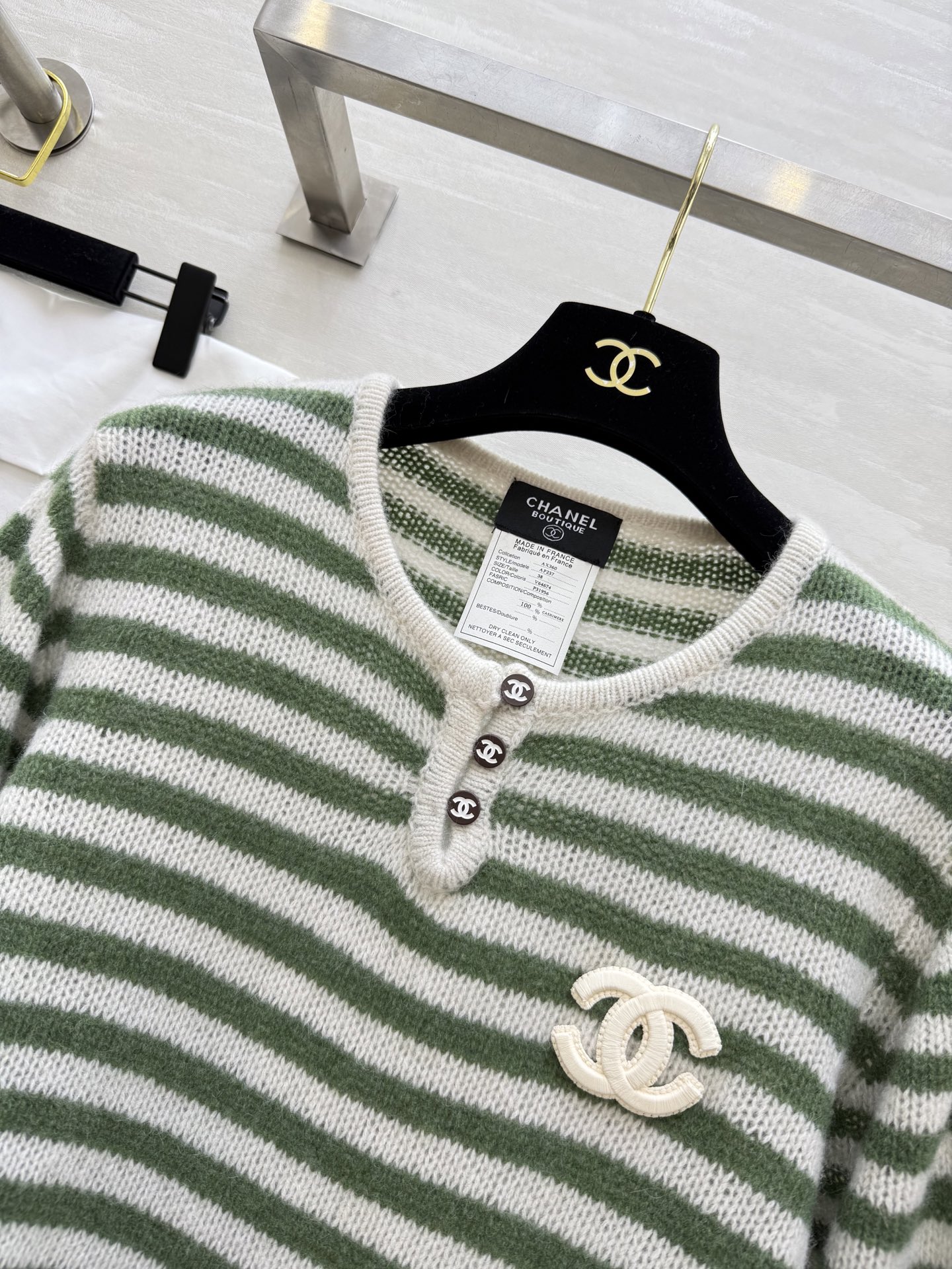 #Chane♡²⁵秋冬新款 中古系列 软软糯糯浣熊毛条纹毛衣 高品质定制 现货首发size：36/38/