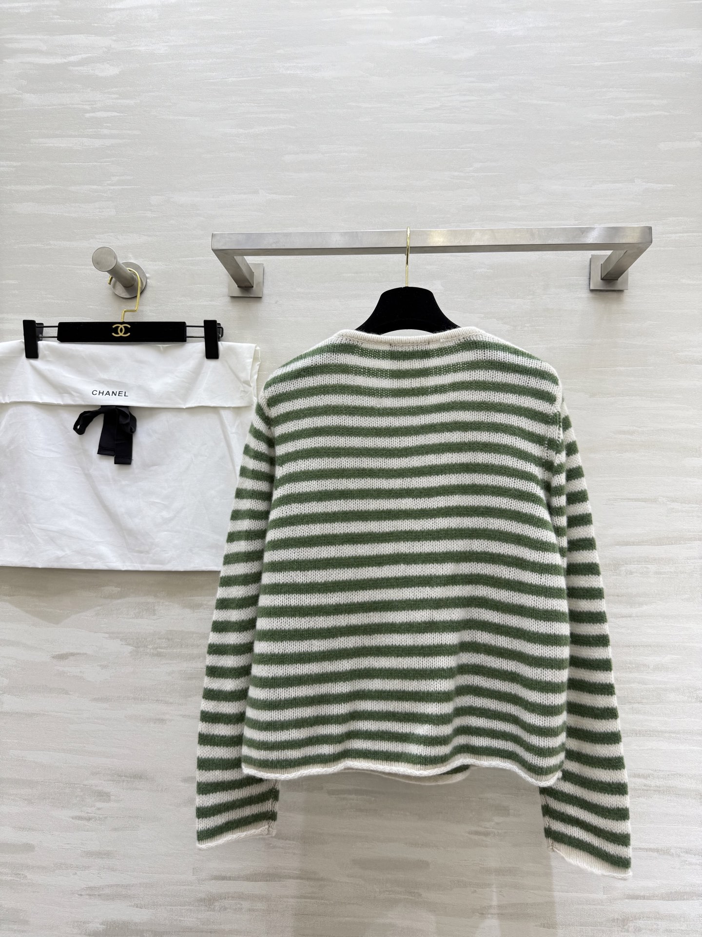 #Chane♡²⁵秋冬新款 中古系列 软软糯糯浣熊毛条纹毛衣 高品质定制 现货首发size：36/38/